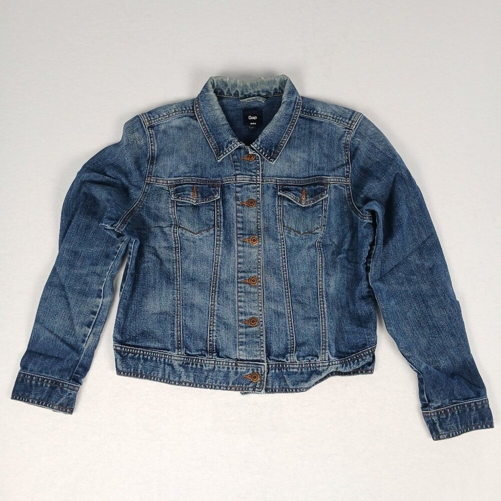 Gap Women’s Blue Denim Metal Button Cotton Blend Jean Jacket