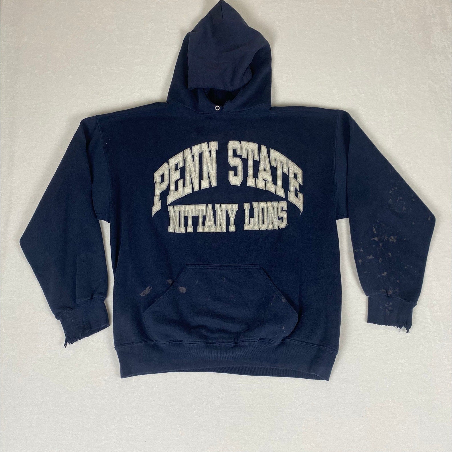 Vintage Penn State Nittany Lions Made in USA Distressed Bleach Stained Hoodie
