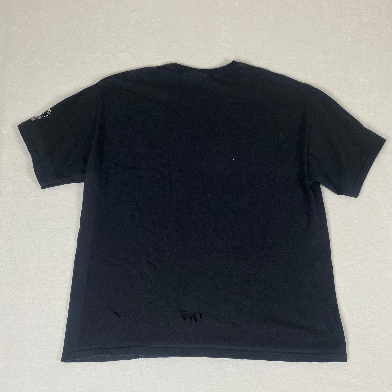 Harley Davidson Owners Group Omaha Flames Distressed Faded Black Cotton Tee