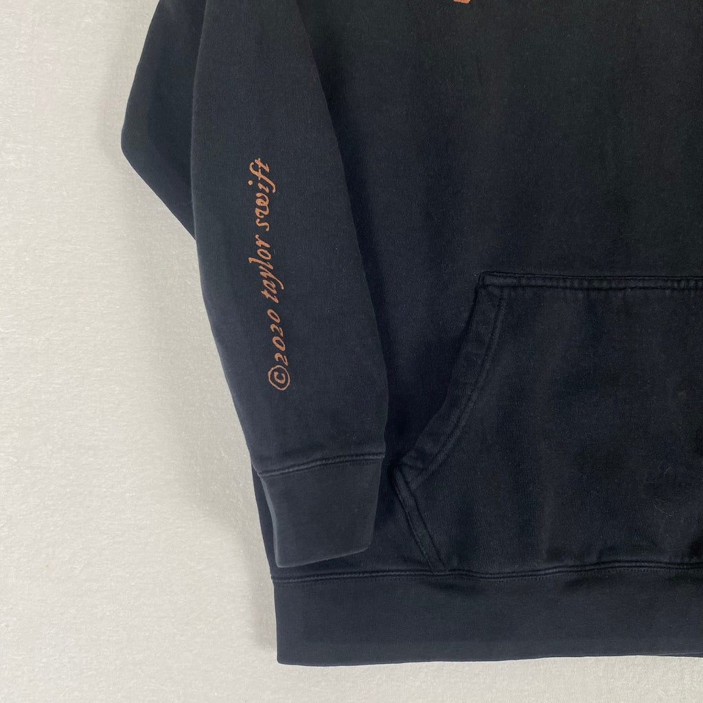 Taylor Swift Folklore Album 2020 Graphic Black Hoodie Sweatshirt Medium