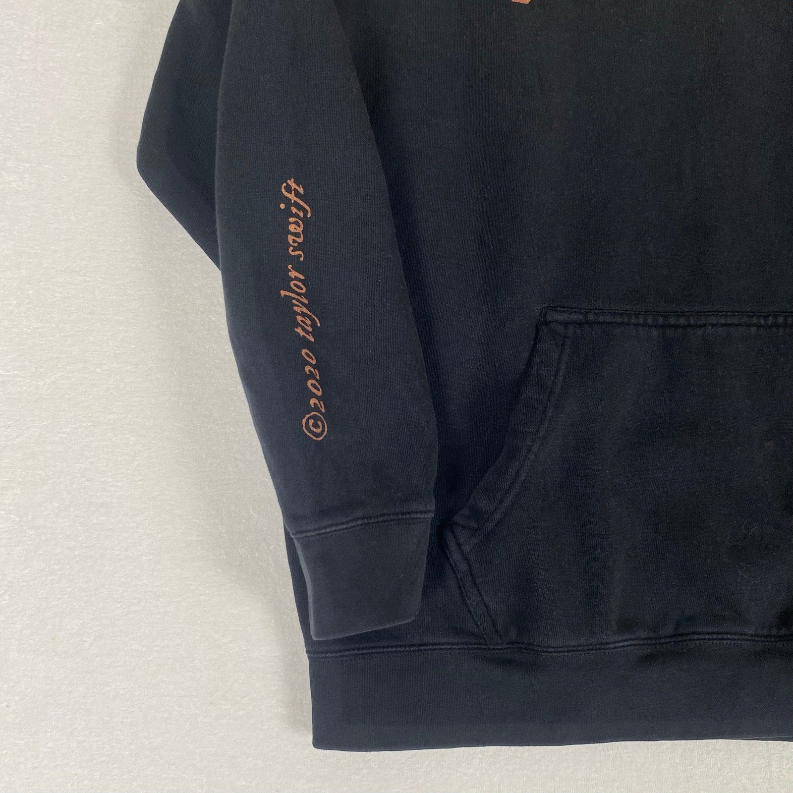 Taylor Swift Folklore Album 2020 Graphic Black Hoodie Sweatshirt Medium