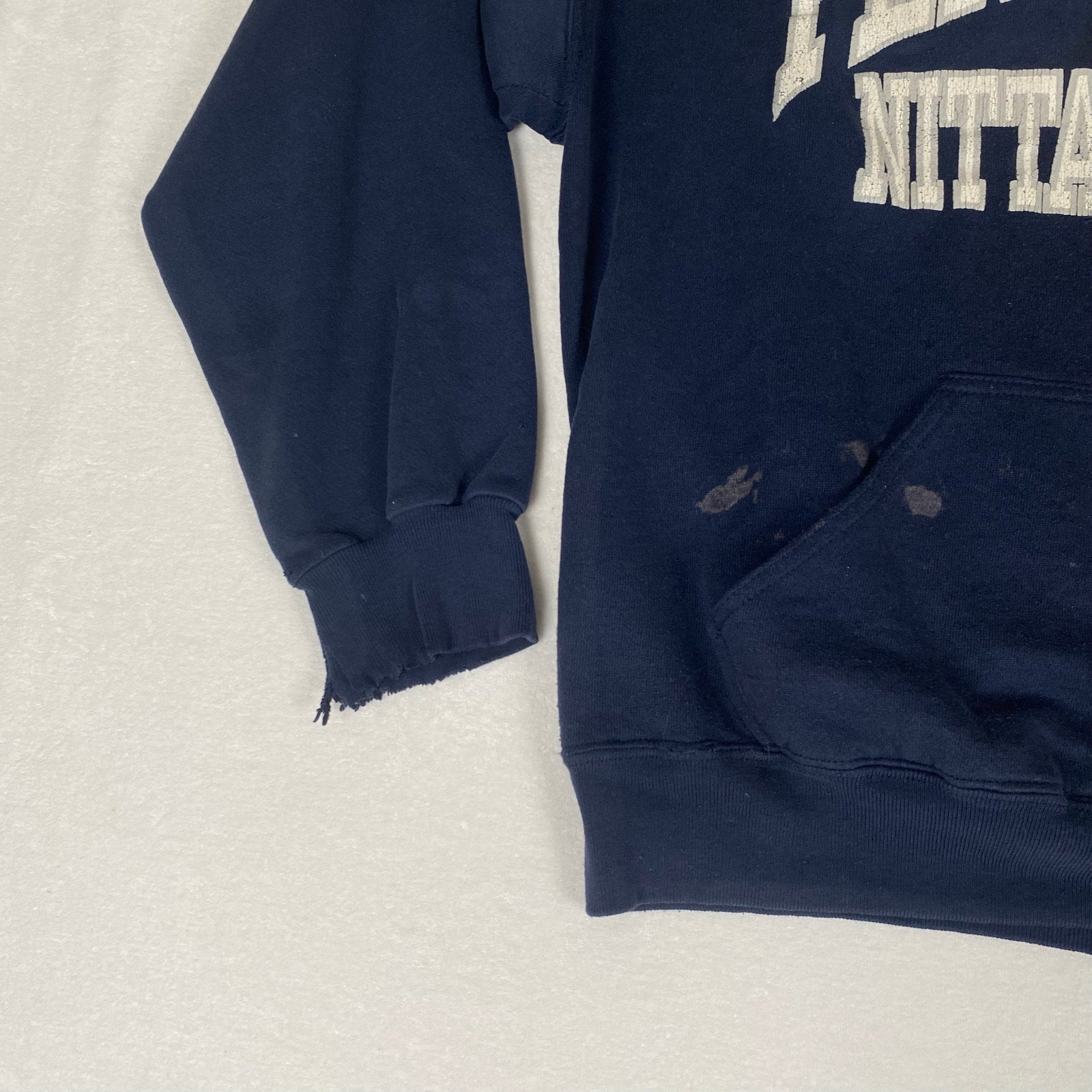 Vintage Penn State Nittany Lions Made in USA Distressed Bleach Stained Hoodie