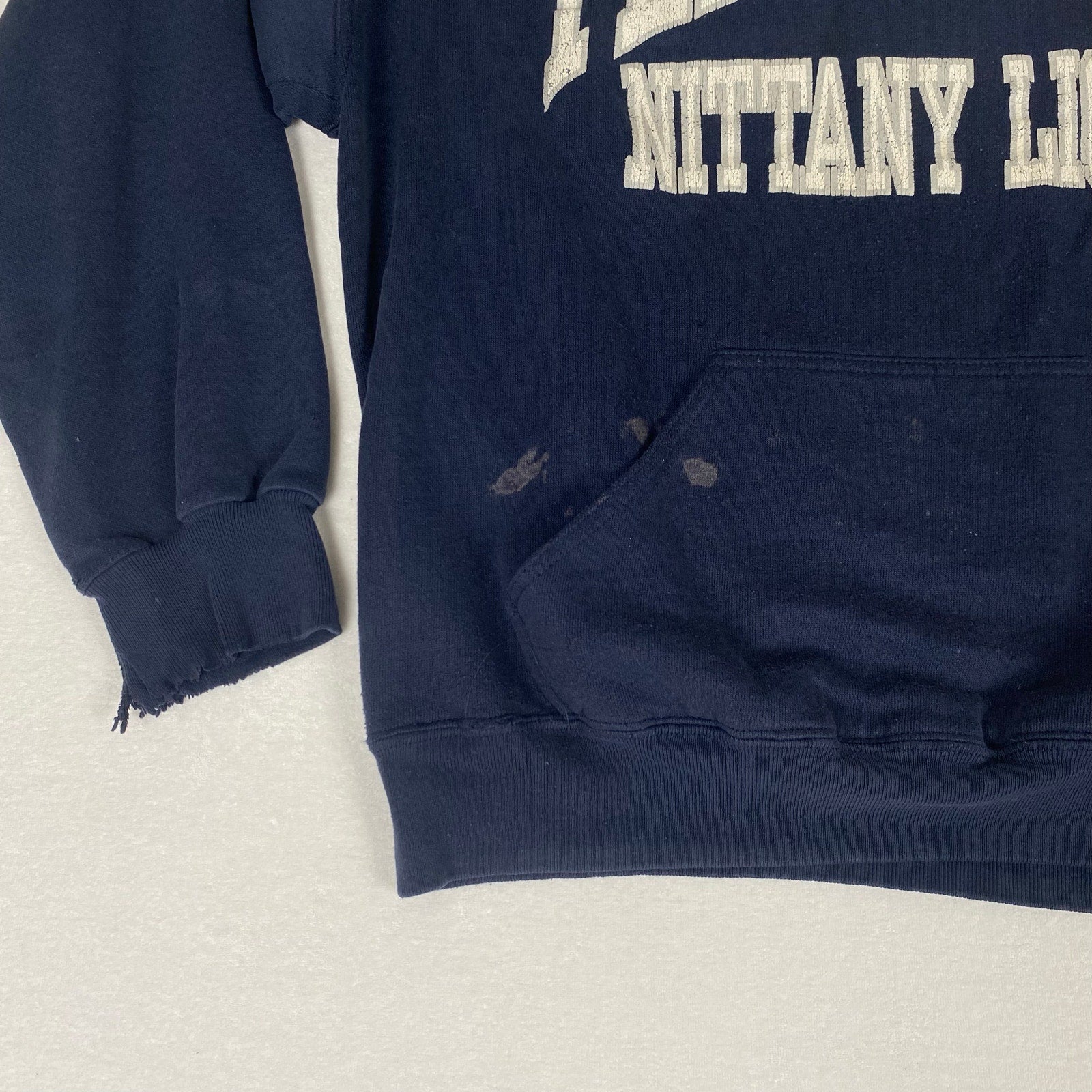 Vintage Penn State Nittany Lions Made in USA Distressed Bleach Stained Hoodie