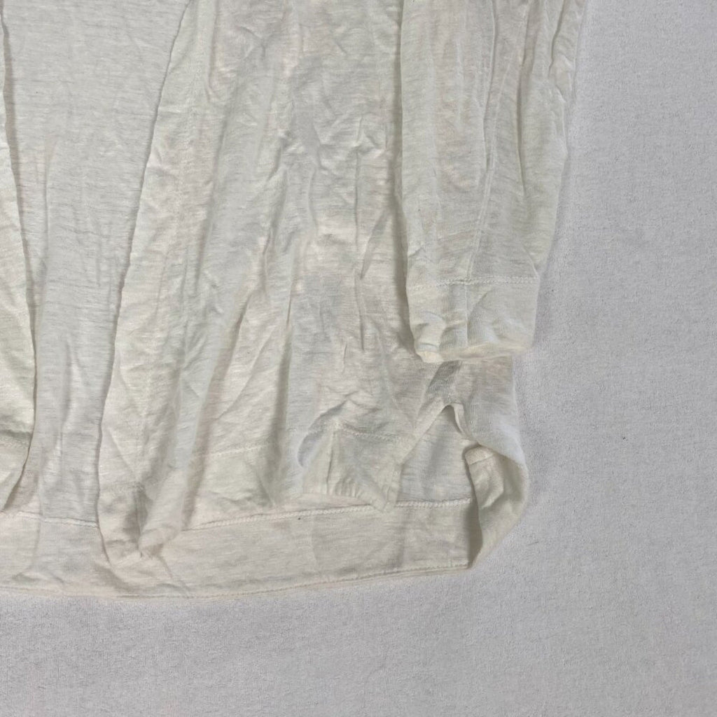 Cynthia Rowley Linen Flowy Boho Summer White Ivory Open Front Cardigan Hoodie