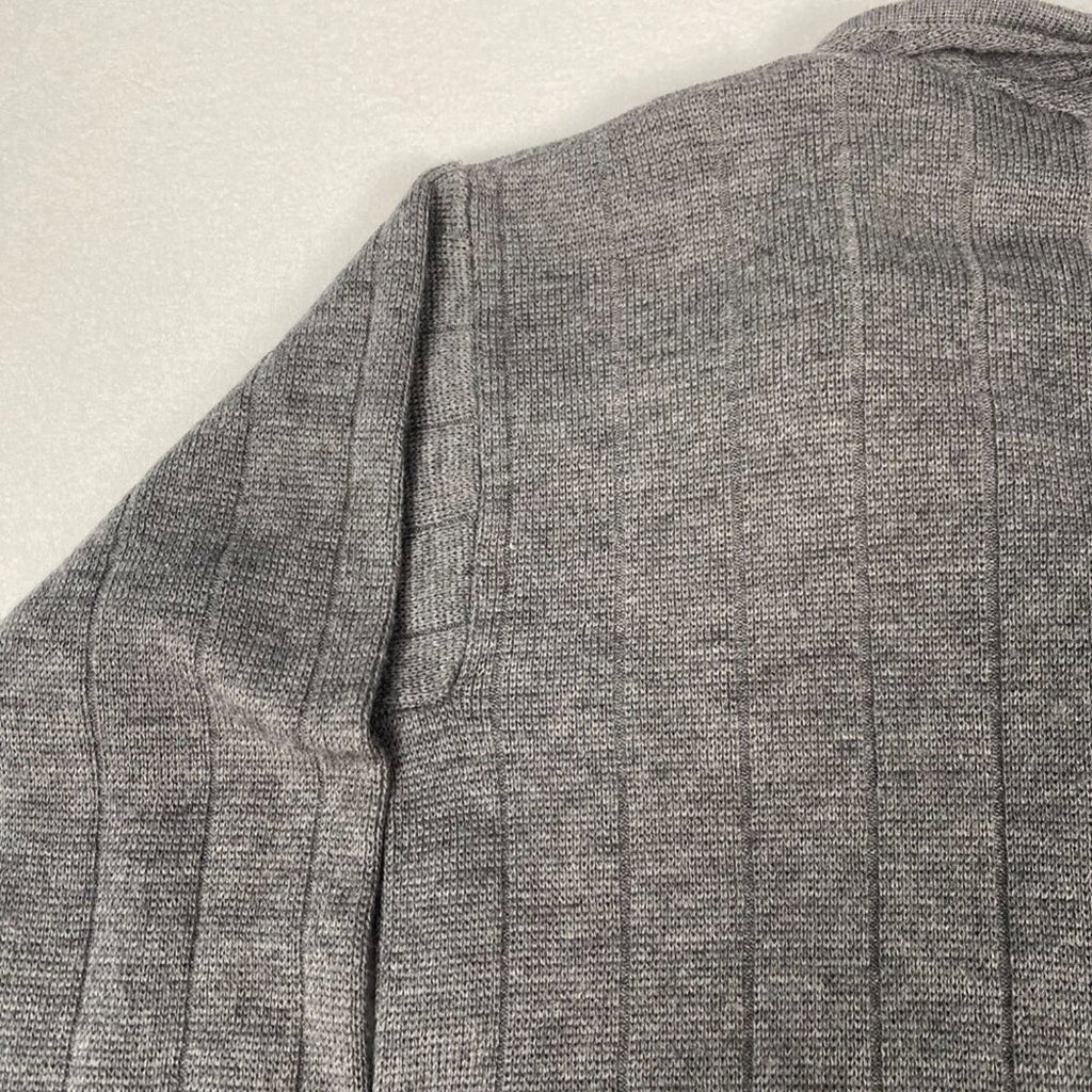 Vintage Brooks Brothers Wool Made in Italy Grey Knit Cardigan Jacket Coat XL