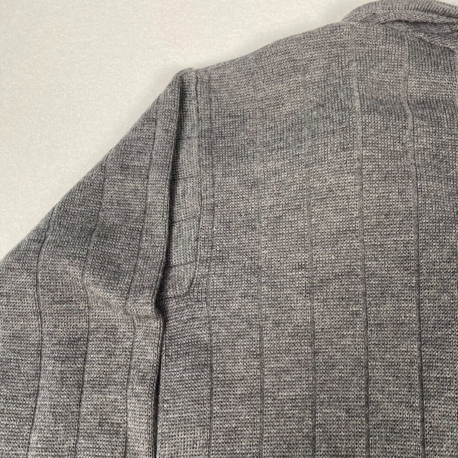 Vintage Brooks Brothers Wool Made in Italy Grey Knit Cardigan Jacket Coat XL