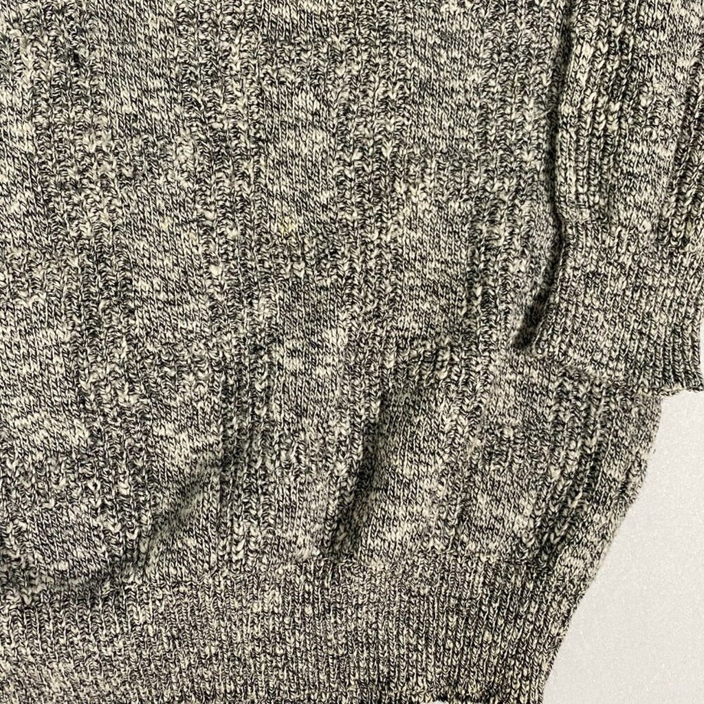 Vintage Damon Made in USA Big Man Grey Soft Heavy Textured Knit V Neck Sweater