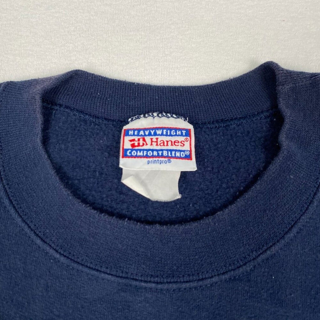 Deer Hunting American Tradition Buck Flag Graphic Navy Blue Crewneck Sweatshirt