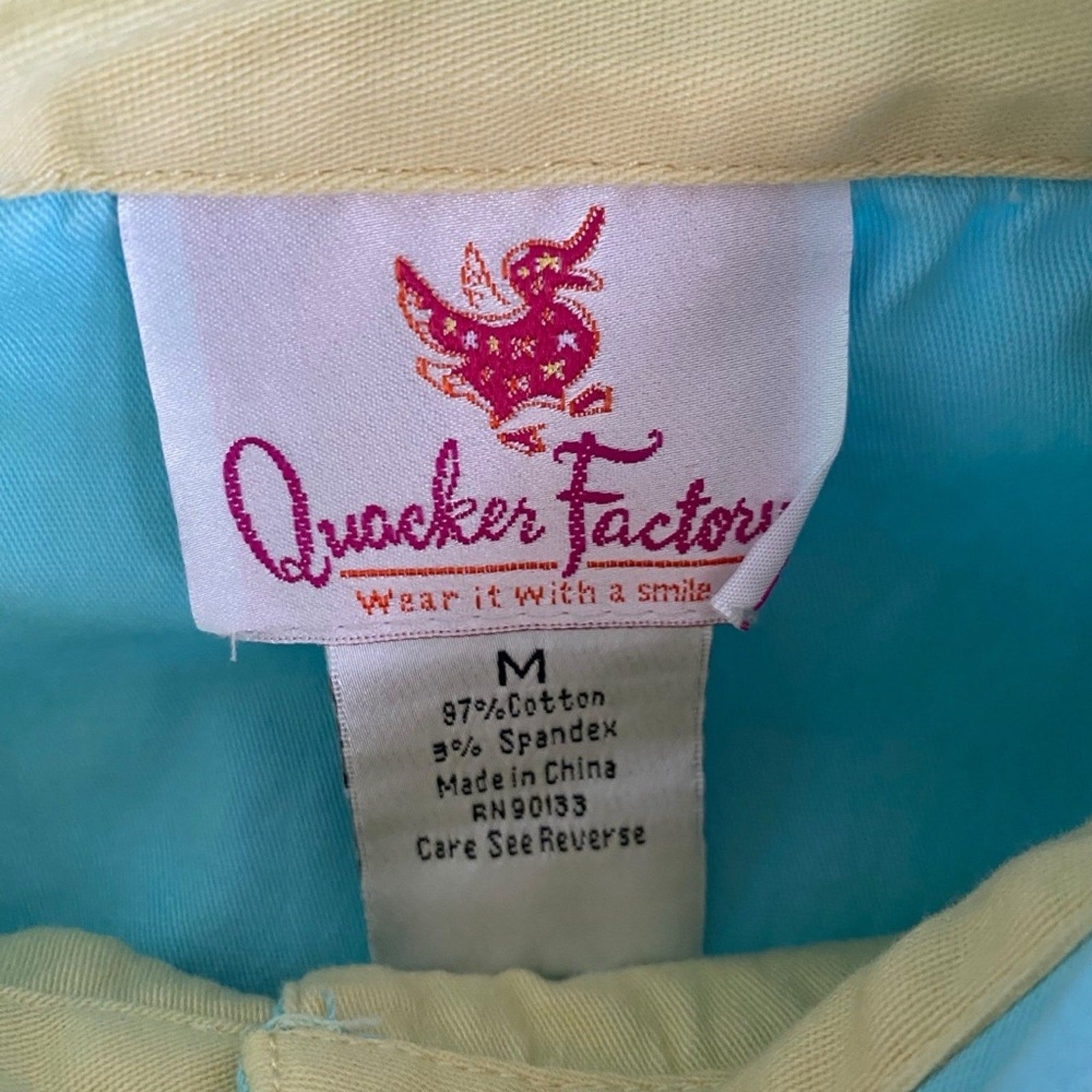 Quacker Factory Rhinestone Fringe Hem Baby Blue Denim Style Chore Button Jacket