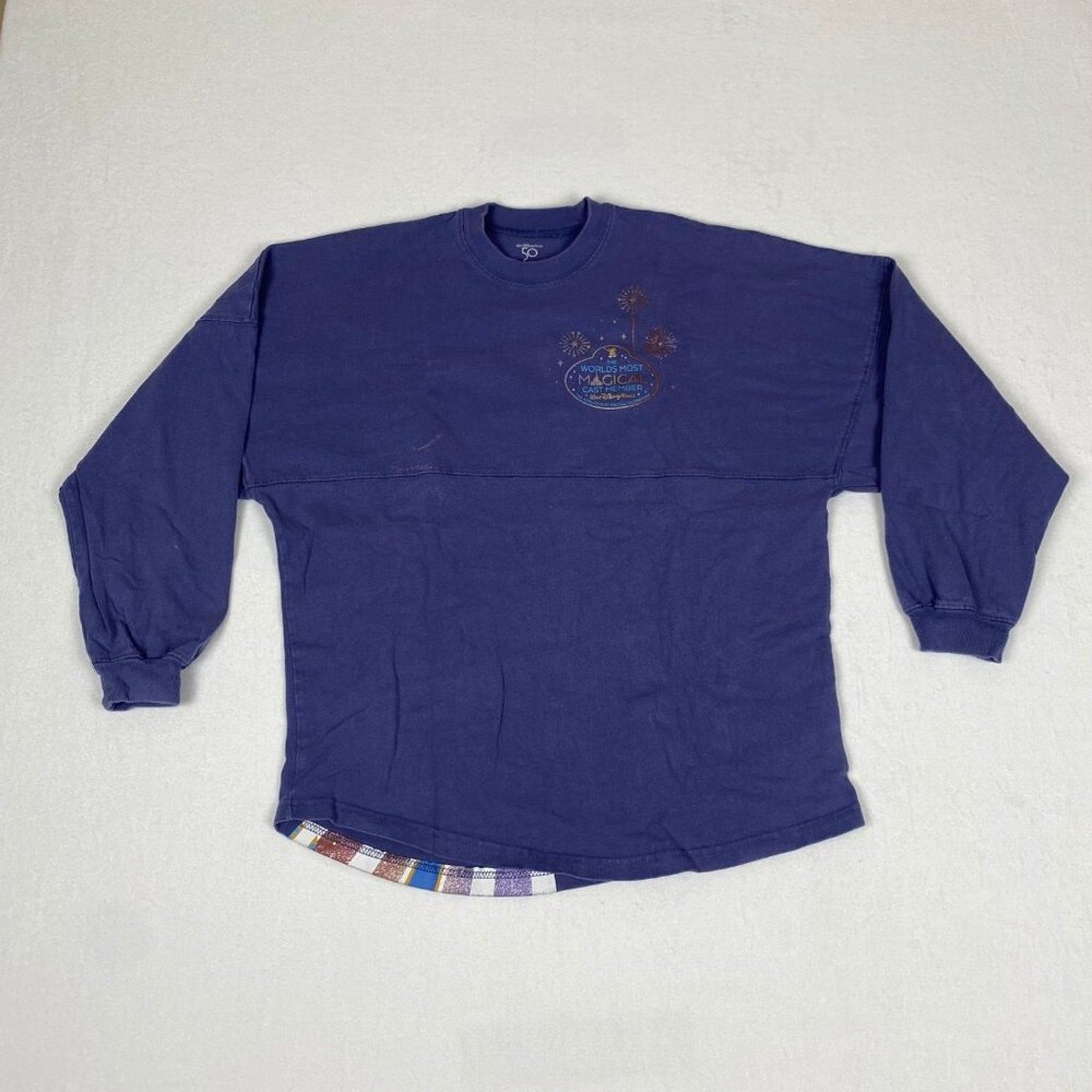 Walt Disney World Cast Member Magical Castle Fireworks Blue Sweatshirt