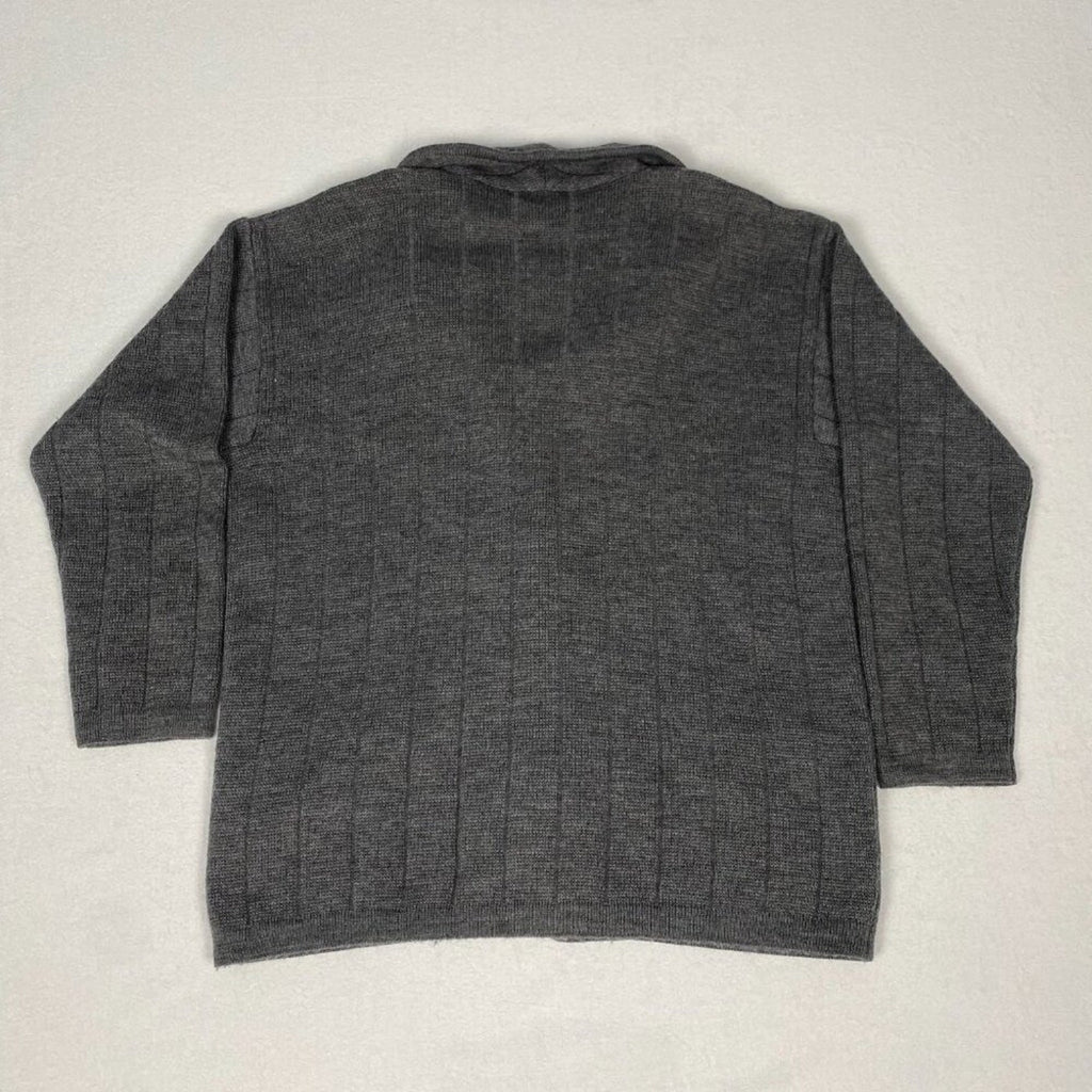 Vintage Brooks Brothers Wool Made in Italy Grey Knit Cardigan Jacket Coat XL
