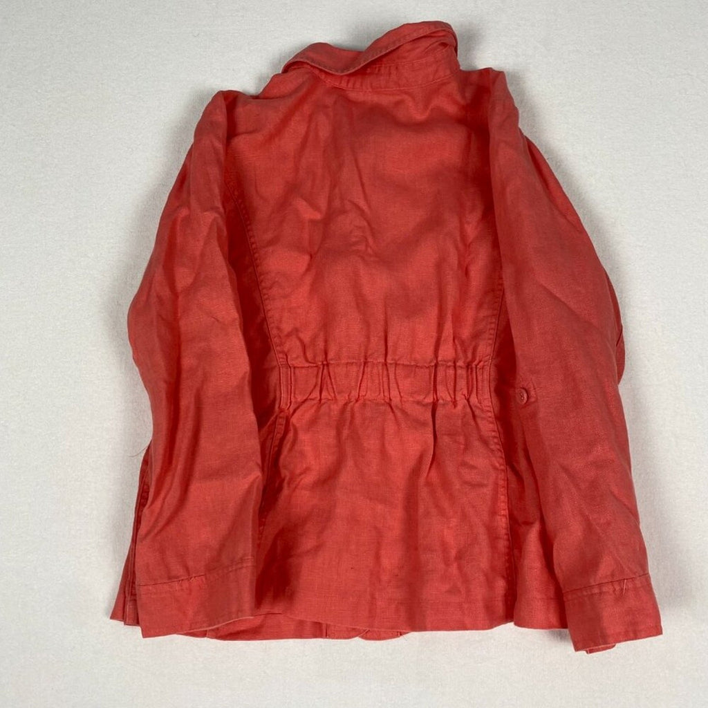 Charter Club Linen Luxury Light Red Button Up Jacket