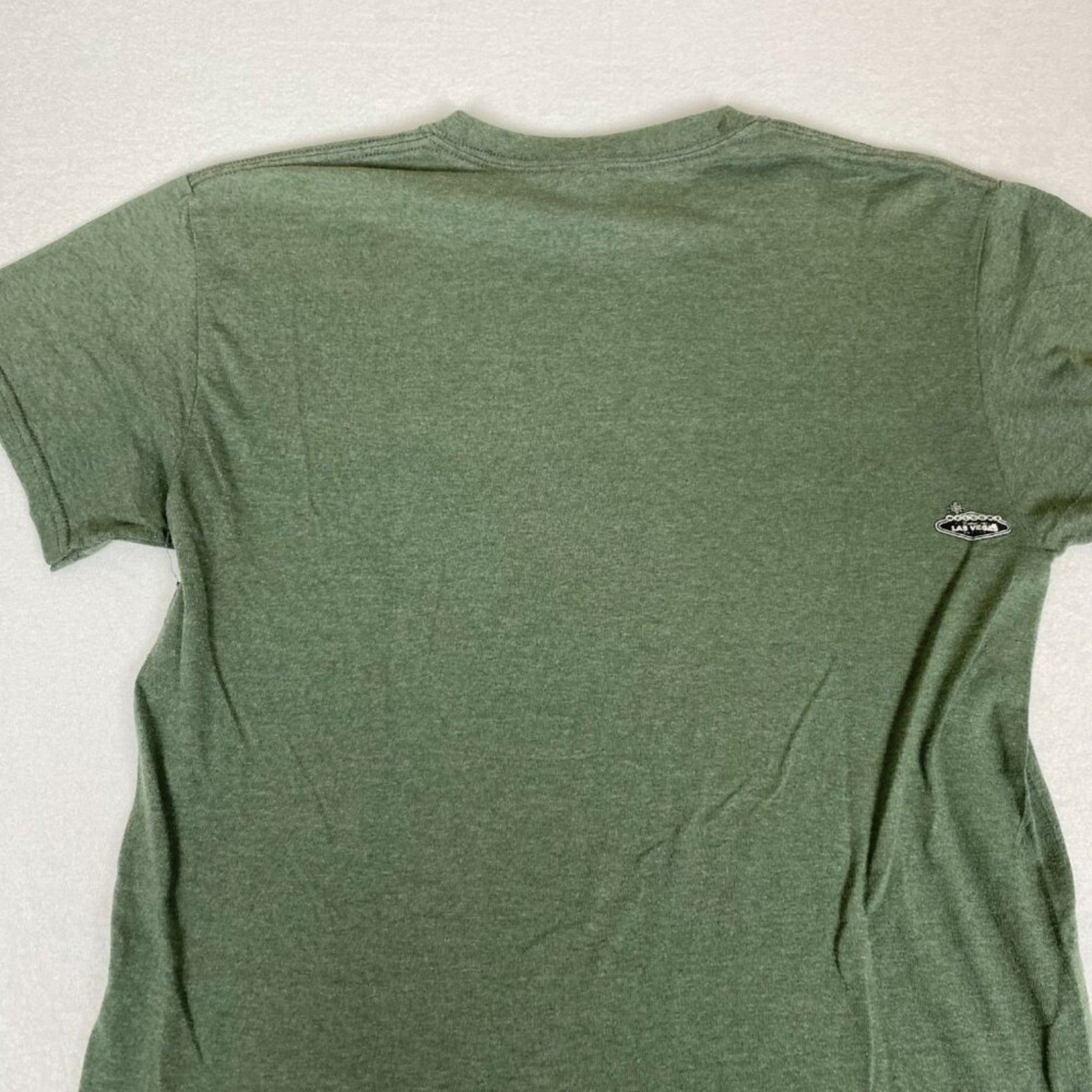 Las Vegas Nevada Spellout USA Flag Graphic Green Women's Tee Size Medium
