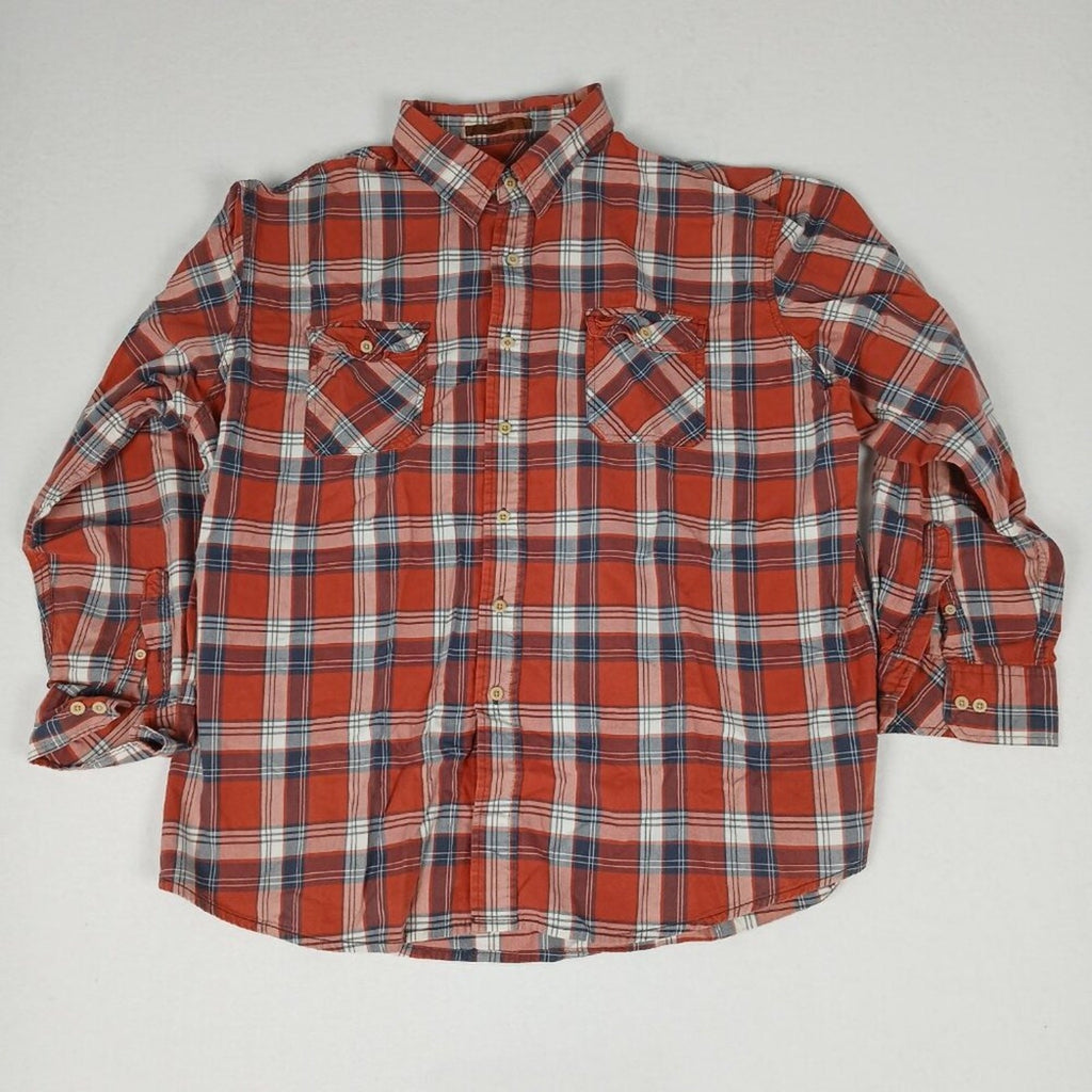 Timberland Checkered Red Plaid Cotton Button Up Long Sleeve Shirt XXL