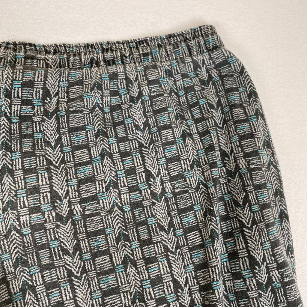 Vintage 80s Ruba Baggy Workout Elastic Waist Blue Geometric Allover Pants