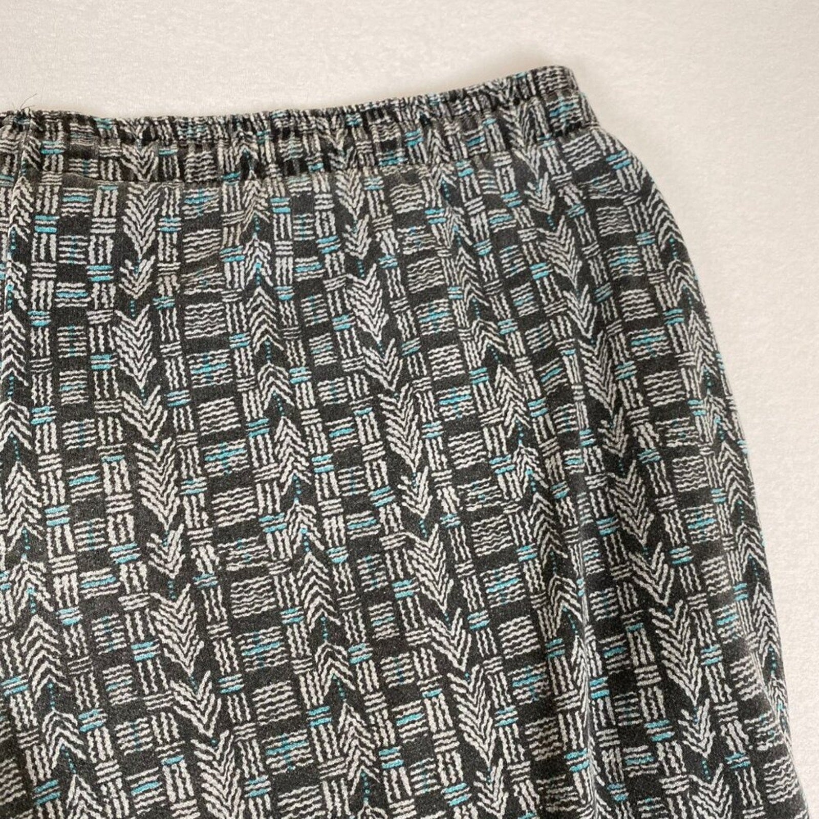 Vintage 80s Ruba Baggy Workout Elastic Waist Blue Geometric Allover Pants