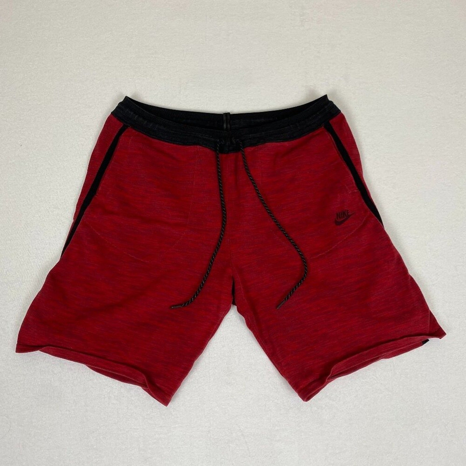 Nike Heather Red Black Basketball Drawstring Athletic Shorts XL