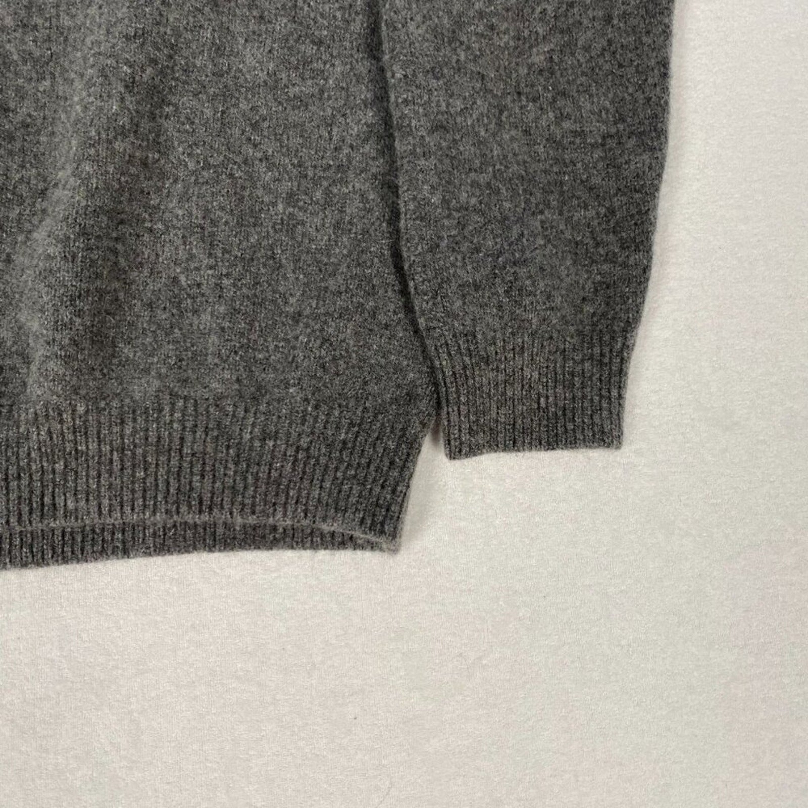 Flag & Anthem Wool Grey 1/4 Zip Textured Knit Pullover Sweater