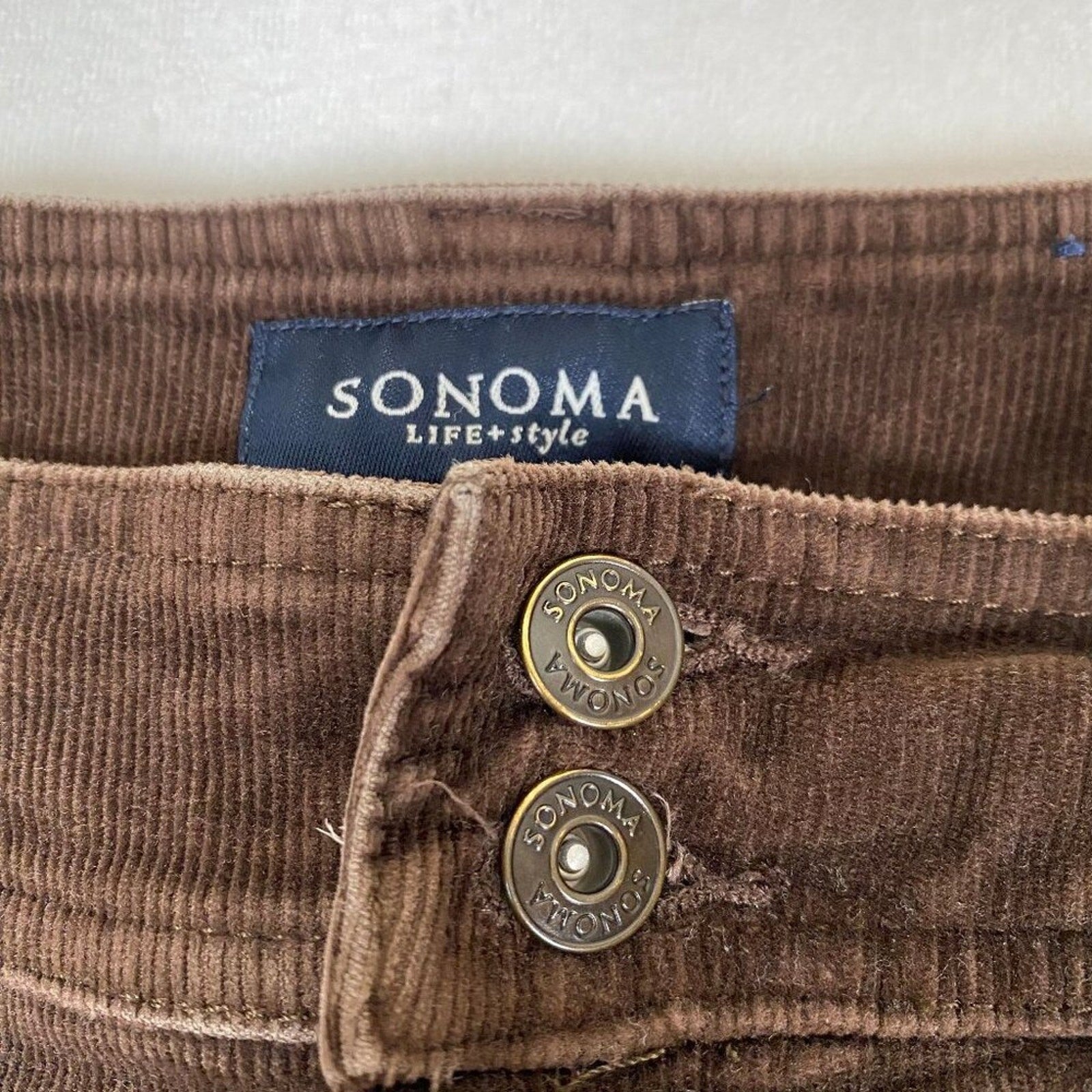 Vintage Y2K Brown Corduroy Flare Sonoma Pants Size 6