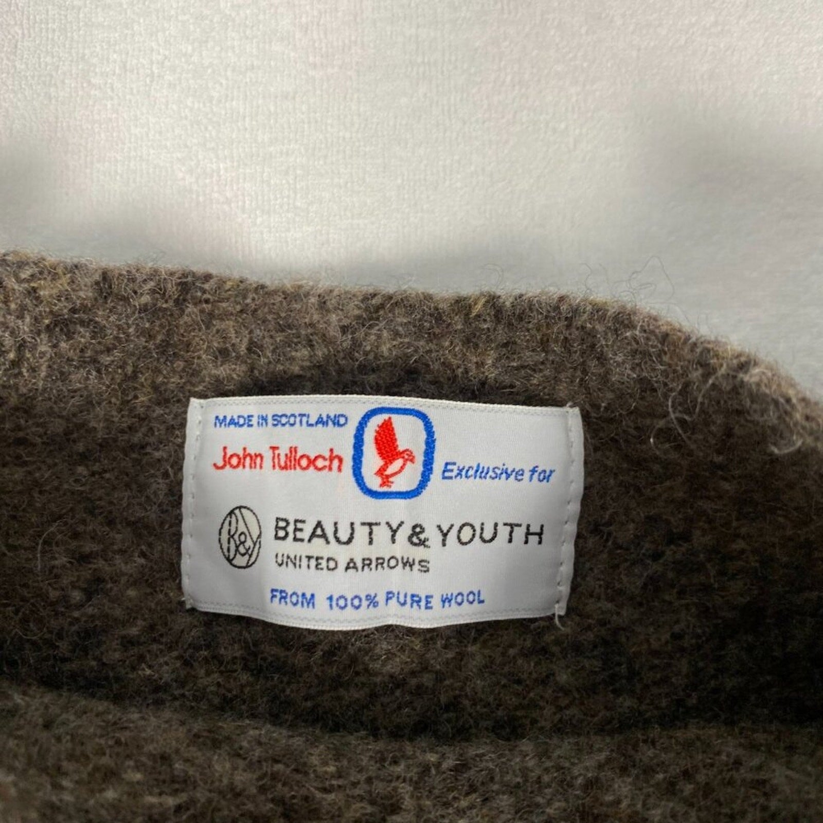 Vintage Made in Scotland John Tulloch Pure Wool Brown Long Knit Sweater