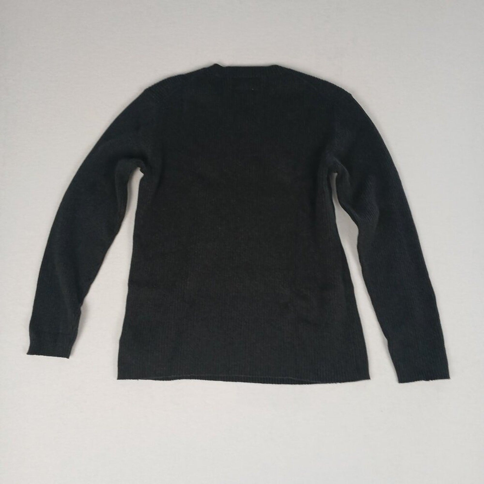 Polo Jeans Company Ralph Lauren Textured Cotton Black Knit V Neck Sweater Medium
