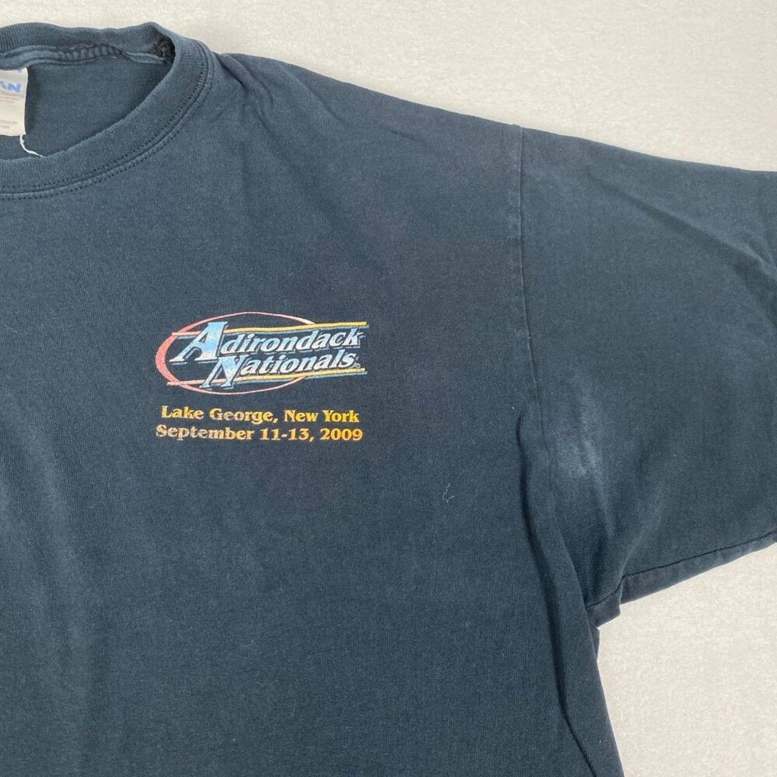 2009 Adirondack Nationals Lake George New York Tailfin Flames Vintage Cars Tee