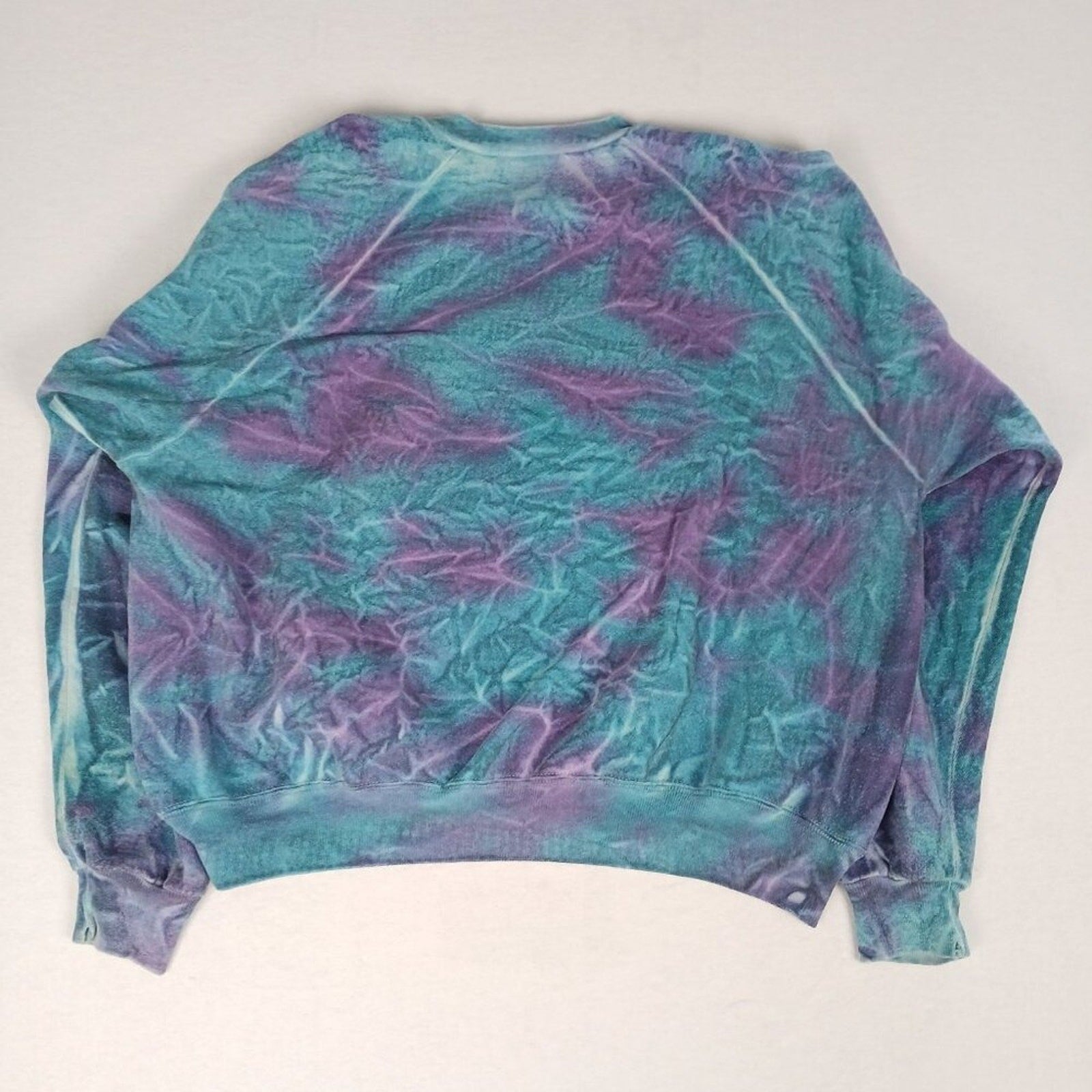Bermuda Purple Blue Tie Dye Crop Crewneck Pullover Sweatshirt