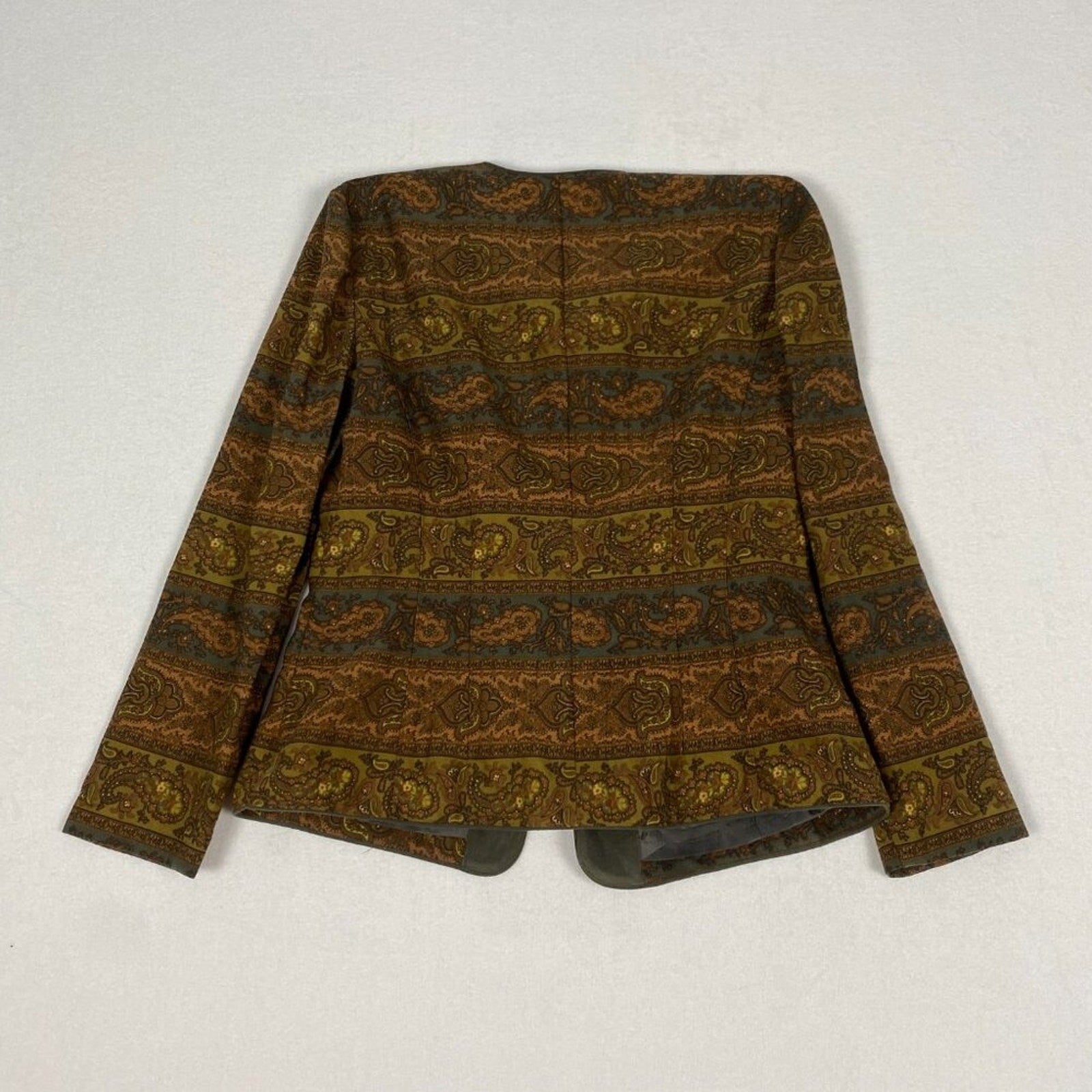 Vintage Koret Paisley Brown Burnt Orange Button Up Jacket Coat