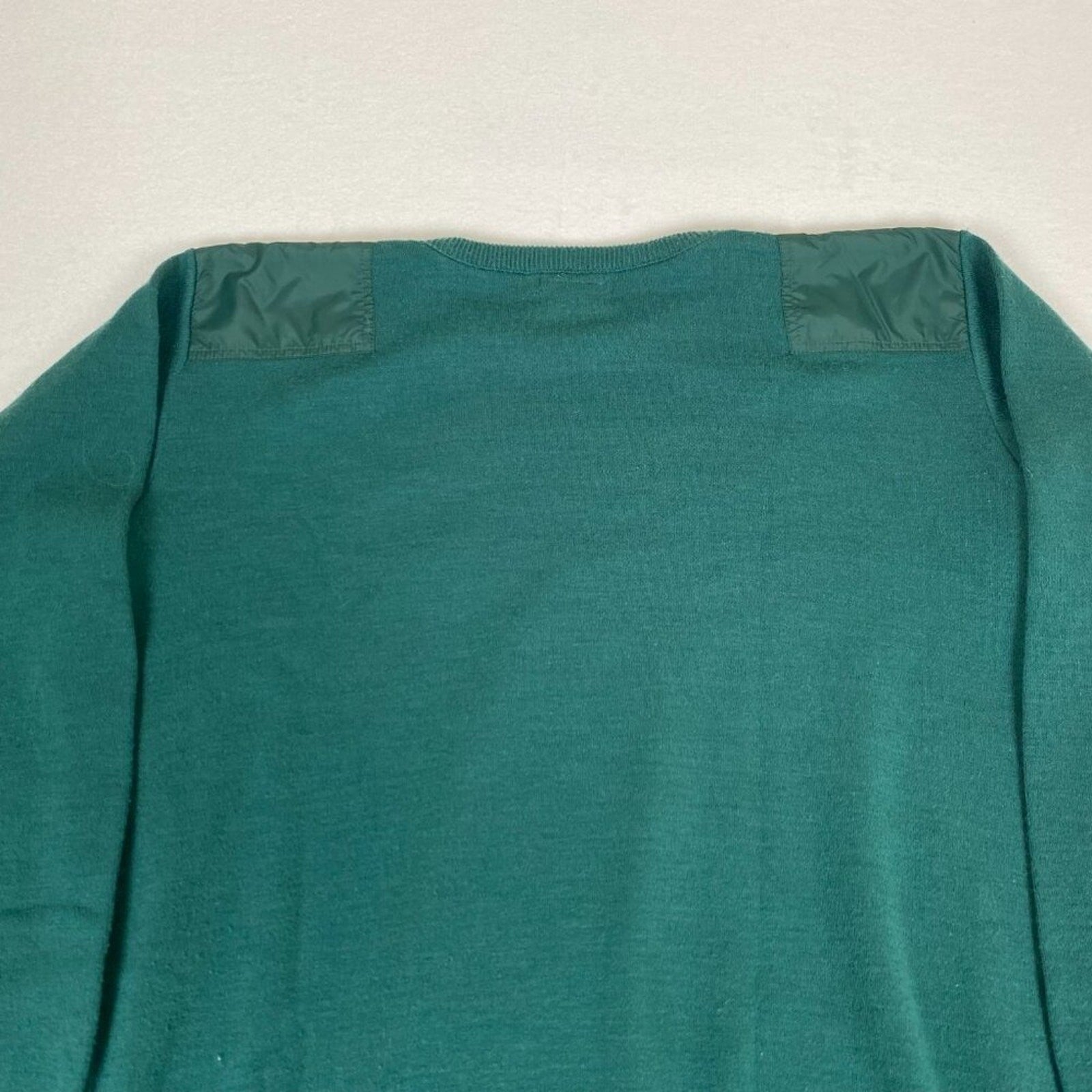 Vintage L.L. Bean Made in USA Hightrek Green Elbow Shoulder Patch Sweater