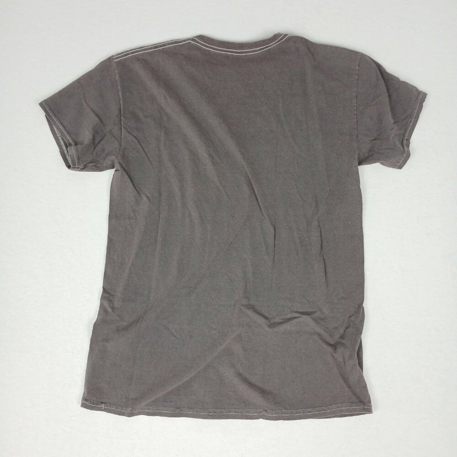 Def Leppard Cotton Purple Blue Leopard Graphic Faded Grey Tee Size Small