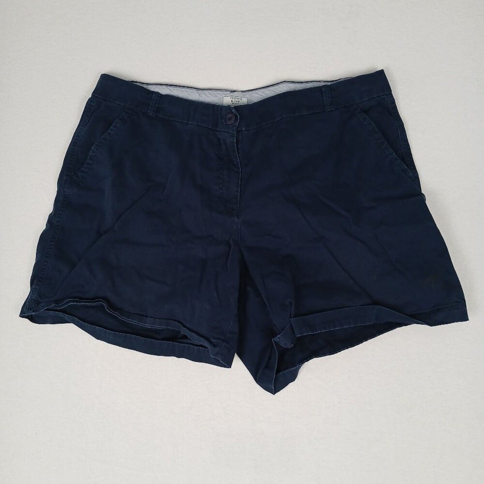 Crown & Ivy Curvy Caroline Cotton Navy Blue Shorts Size 18W
