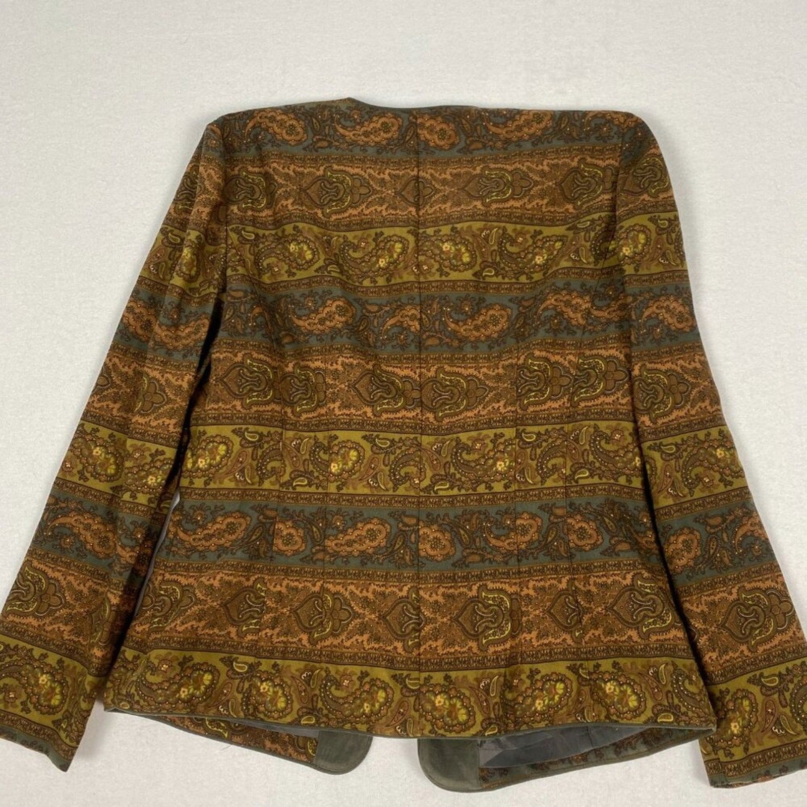 Vintage Koret Paisley Brown Burnt Orange Button Up Jacket Coat