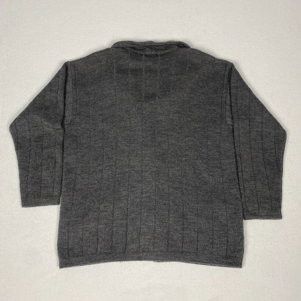 Vintage Brooks Brothers Wool Made in Italy Grey Knit Cardigan Jacket Coat XL