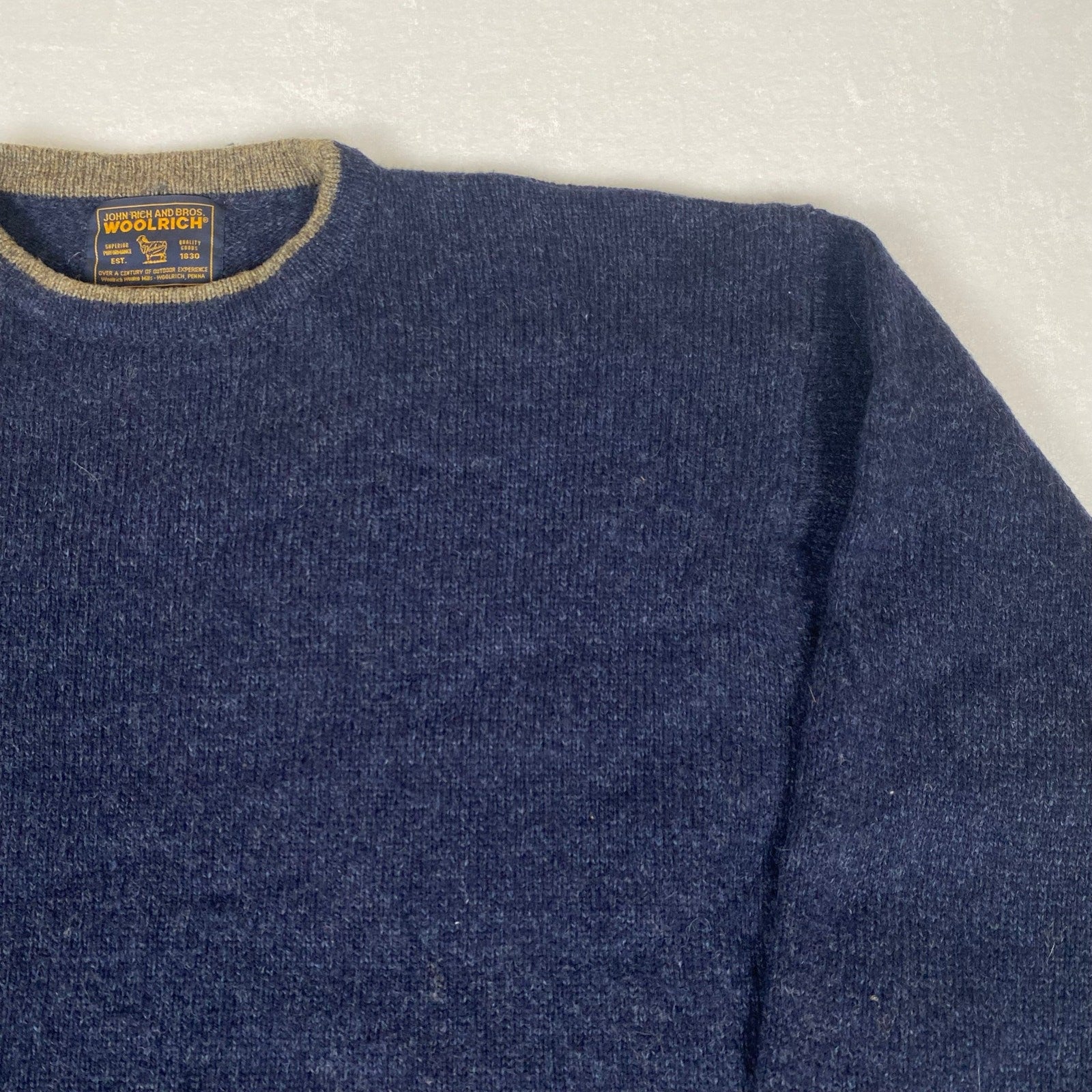 Woolrich Wool Blend Navy Blue Knit Men's Sweater XL