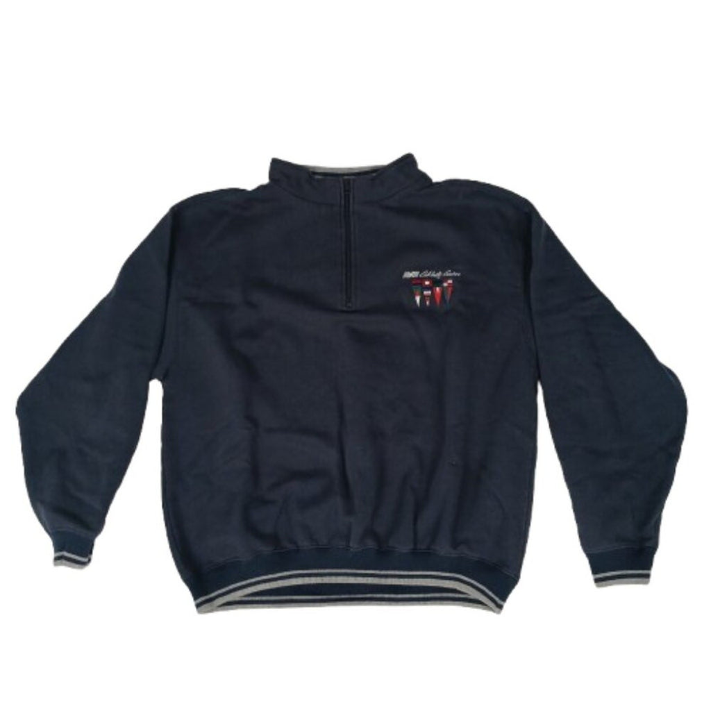 Y2K Celebrity Cruises Sailing Maritime Flags Navy Blue 1/4 Zip Sweatshirt Large.