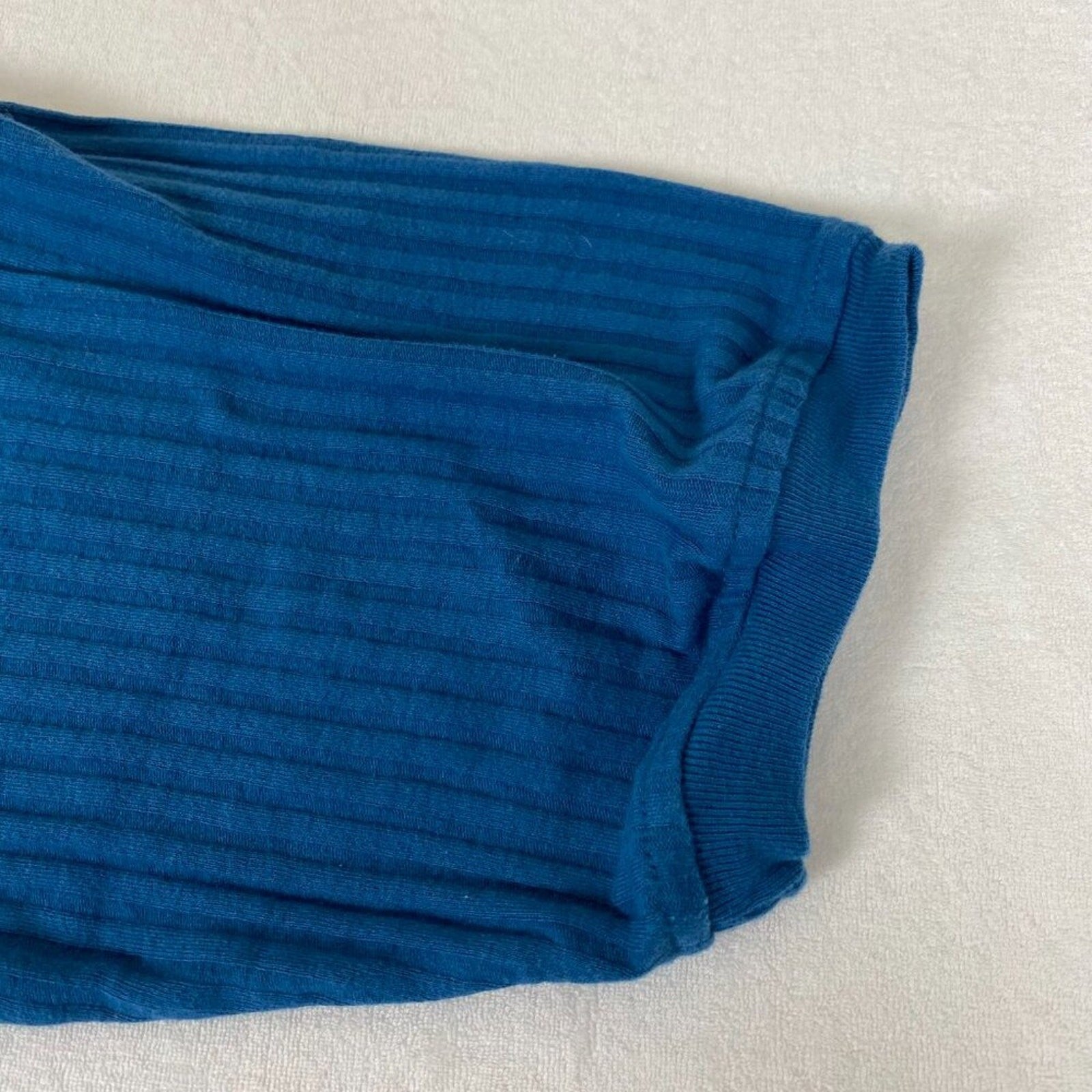 Vintage Sportswear Cotton Preppy 1/4 Zip Short Sleeve Textured Sweater Polo