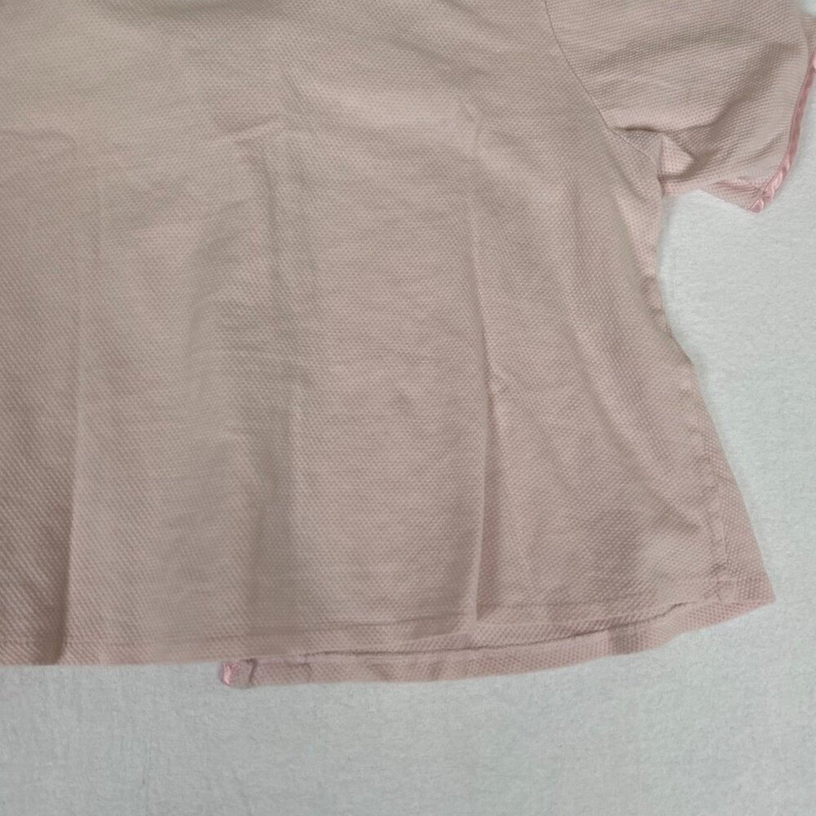 Vintage Victoria's Secret Smooth Satin Detail Night Crop Pale Pink Button Shirt