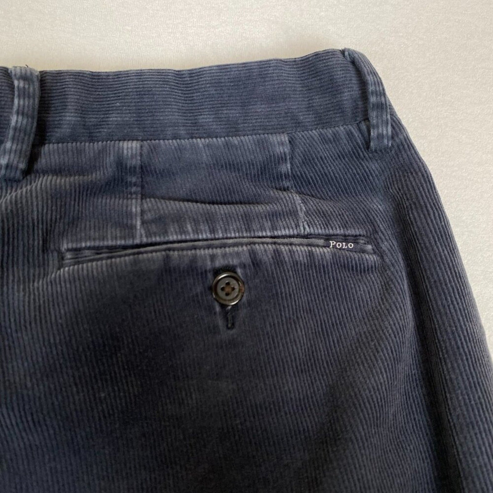 Polo Ralph Lauren Corduroy Stretch Classic Fit Faded Navy Blue Pants 33x29