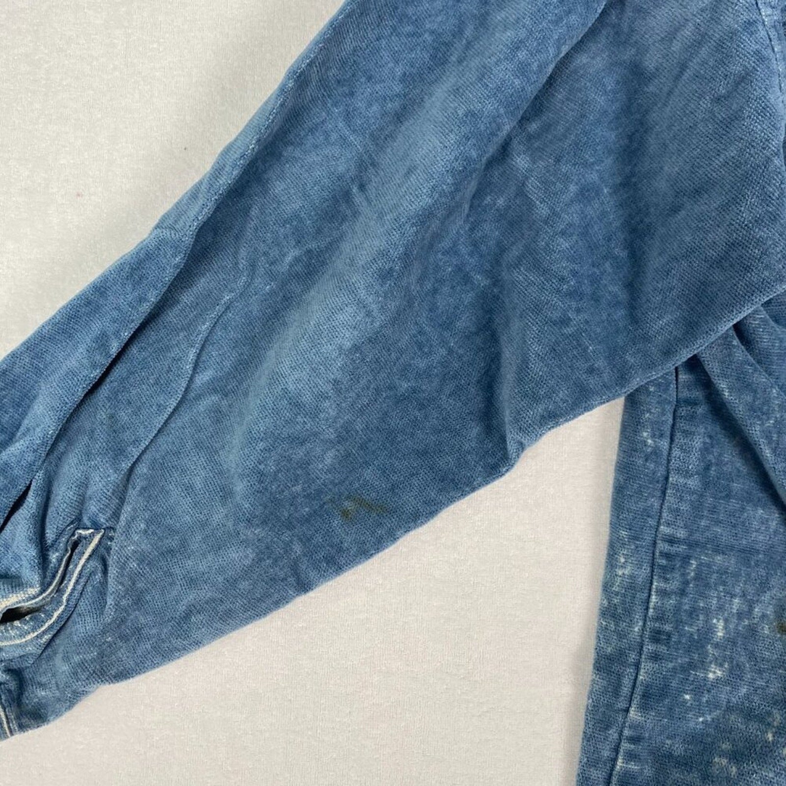 Vintage Distressed True Grit Fleece Blue Denim Western Style Button Up Shirt