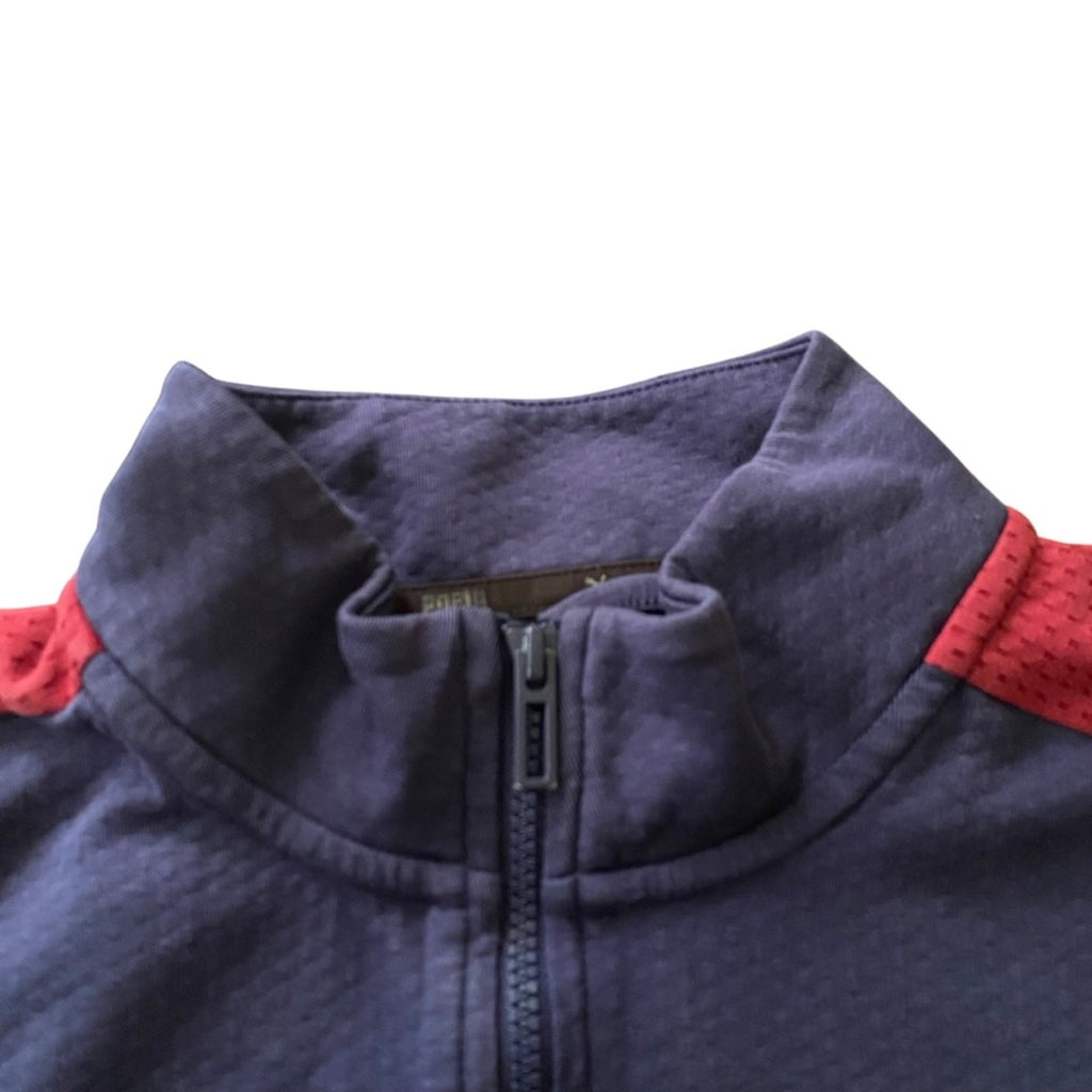 Puma Navy Blue Ted Stripe Graphic Zipper Athletic Jacket Size Large