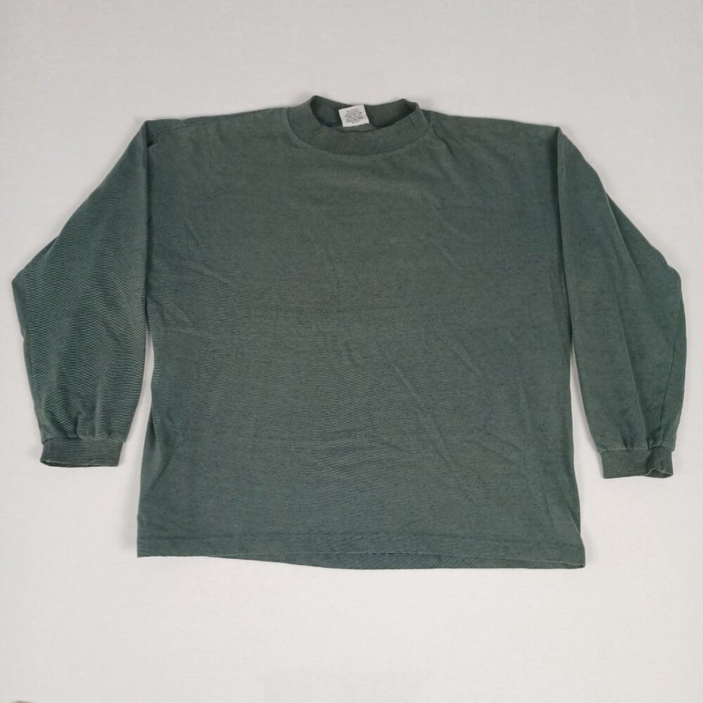 Vintage 80s Made in USA Key Elements Green Long Sleeve Turtleneck Shirt Size XL