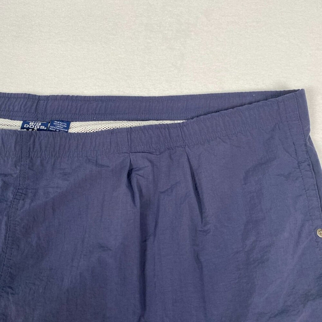 Big Dogs Drawstring Navy Blue Snap Button Swim Shorts Size 3XL