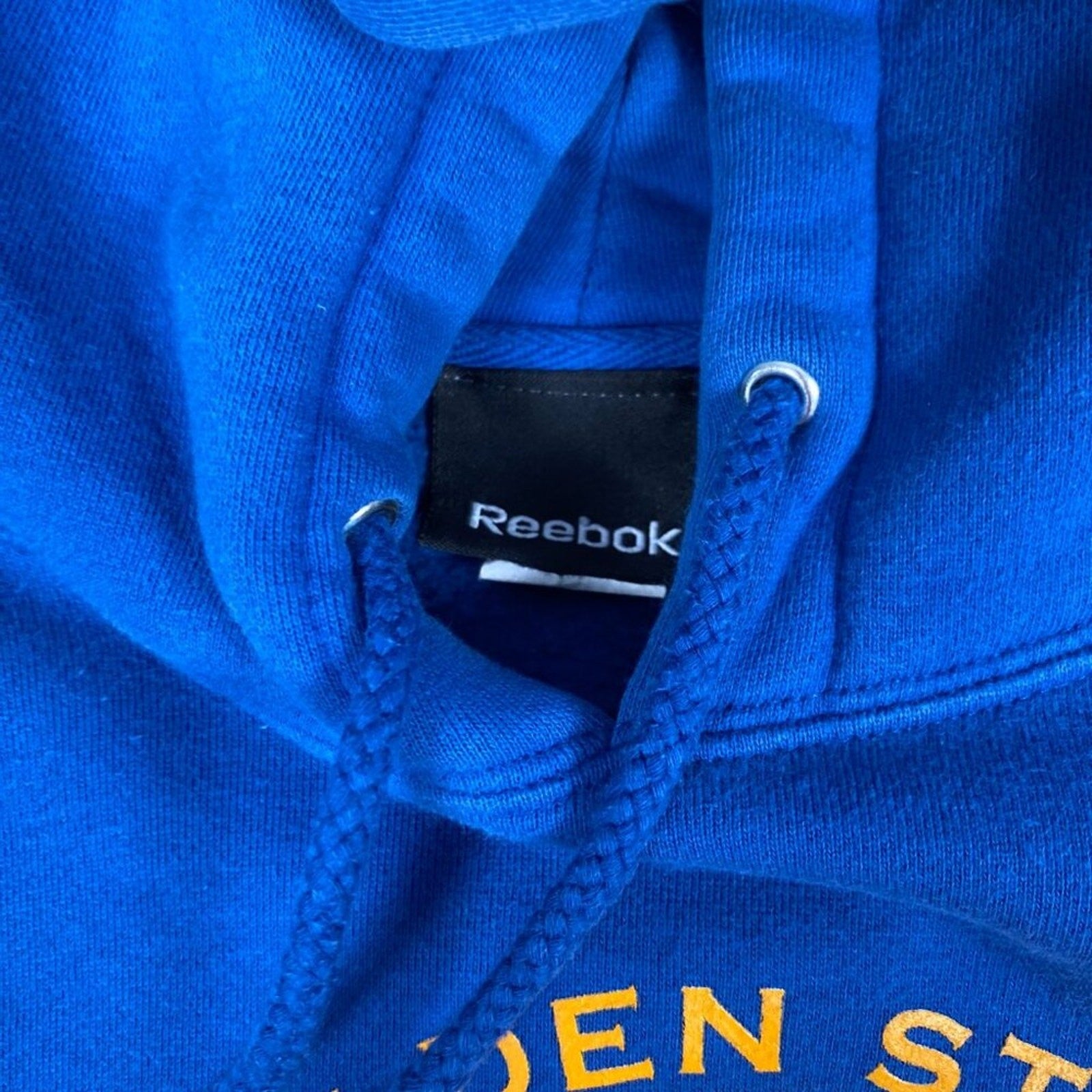 Golden State Warriors NBA Basketball Reebok Cotton Blend Blue Hoodie Sweatshirt
