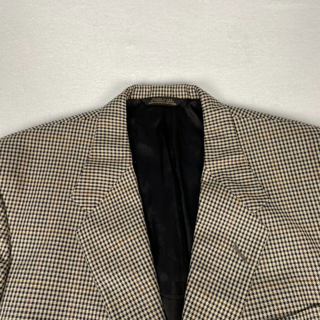 Vintage Made in USA Barneys New York Houndstooth Kilgour French Stanbury Blazer