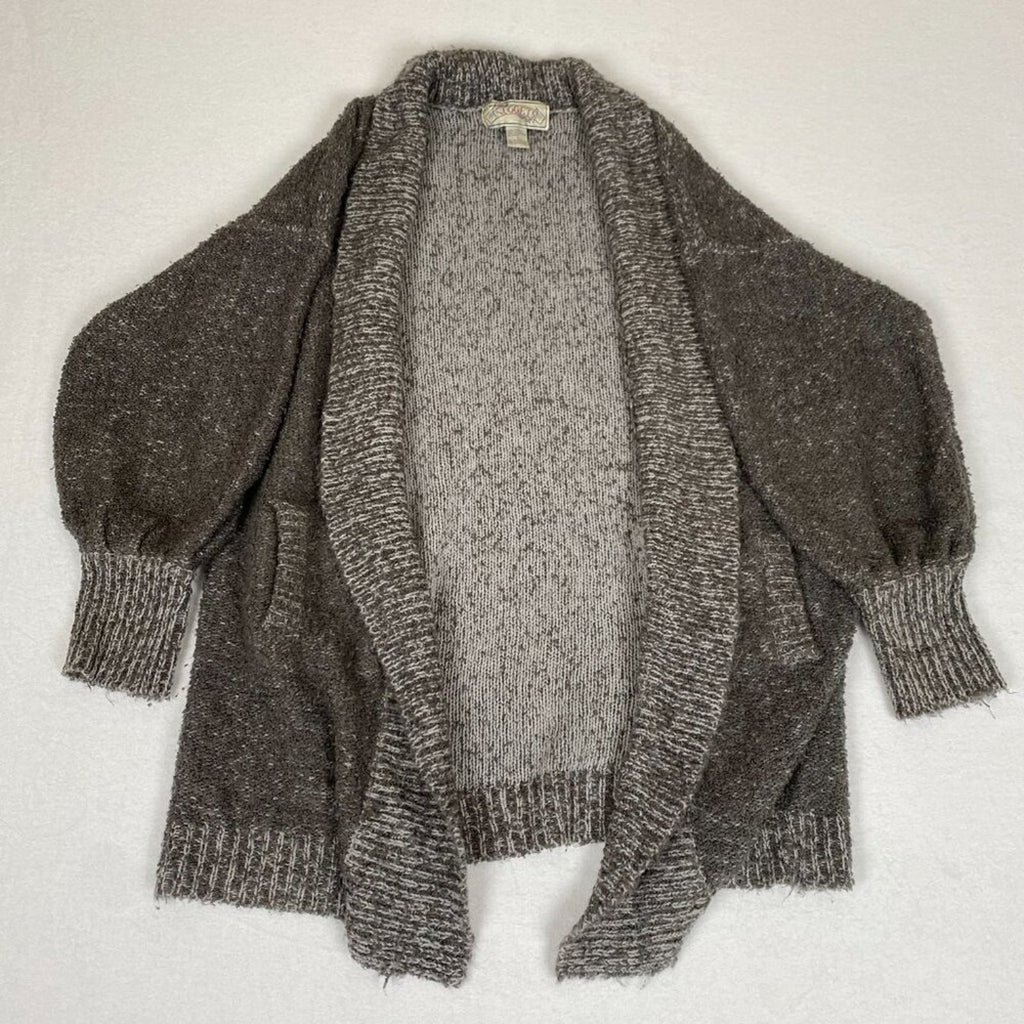 Vintage 90s Grey Cowl Neck Nuggets Cardigan Sweater Size Large