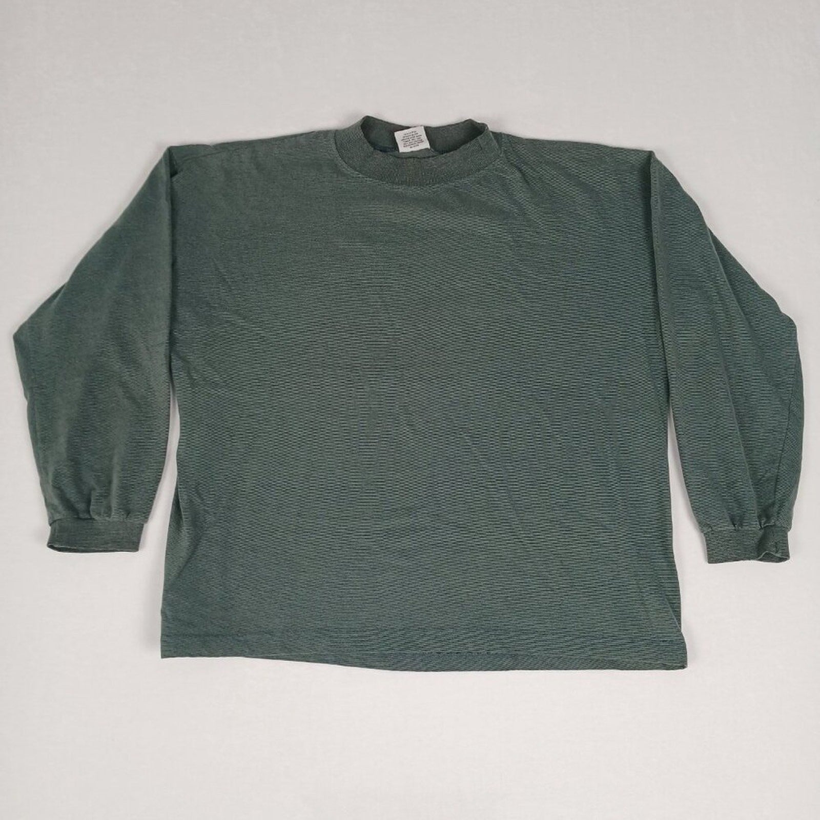 Vintage 80s Made in USA Key Elements Green Long Sleeve Turtleneck Shirt Size XL