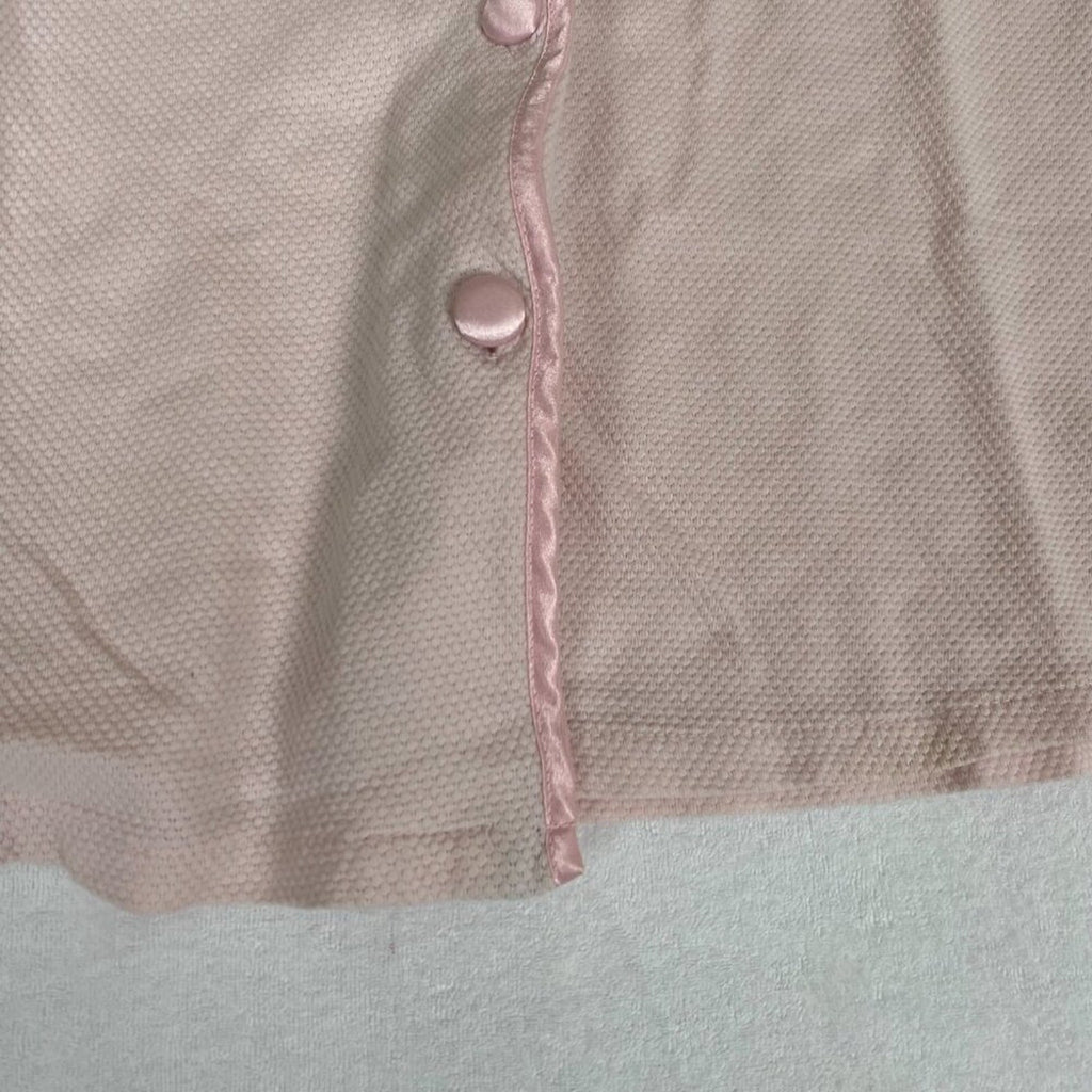 Vintage Victoria's Secret Smooth Satin Detail Night Crop Pale Pink Button Shirt
