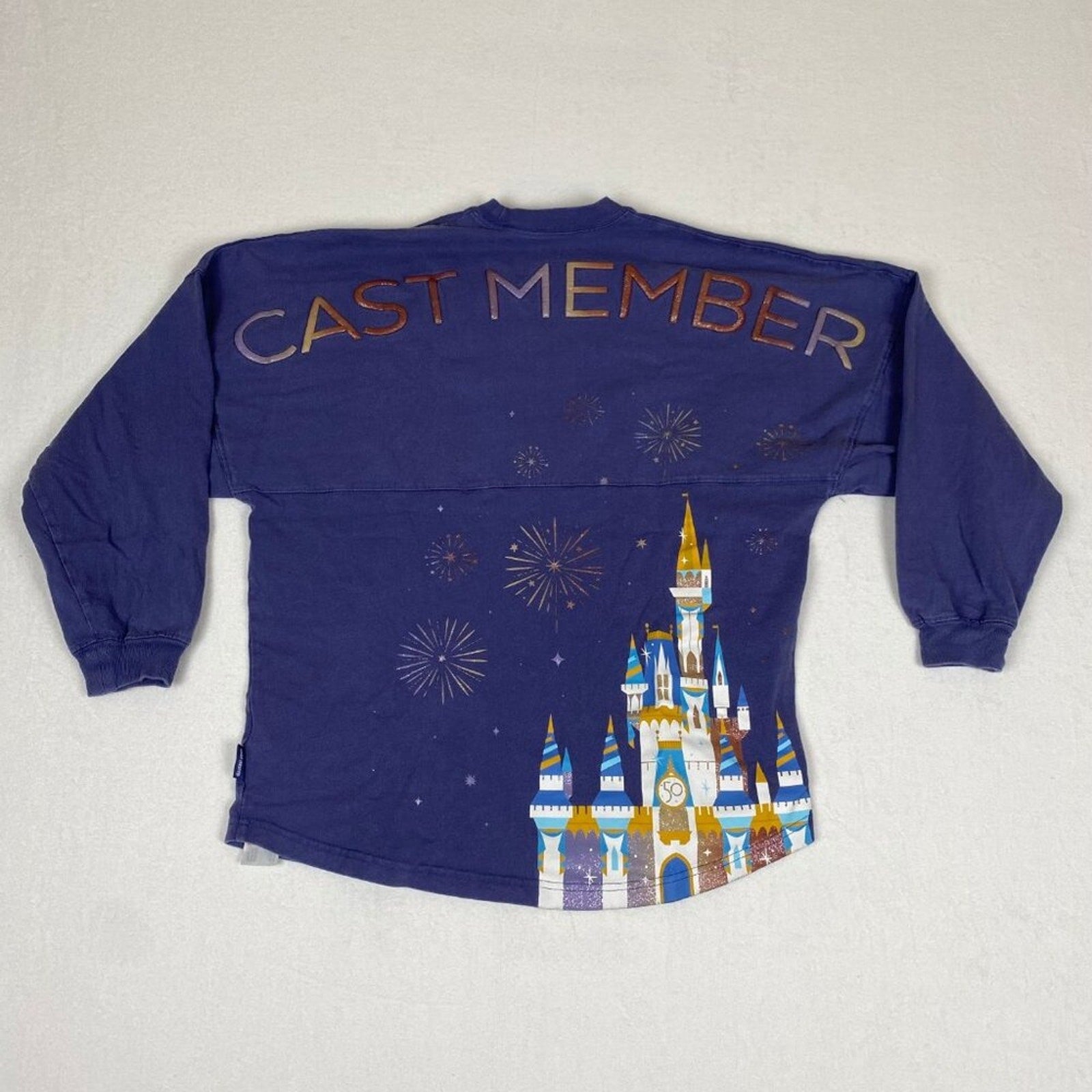 Walt Disney World Cast Member Magical Castle Fireworks Blue Sweatshirt