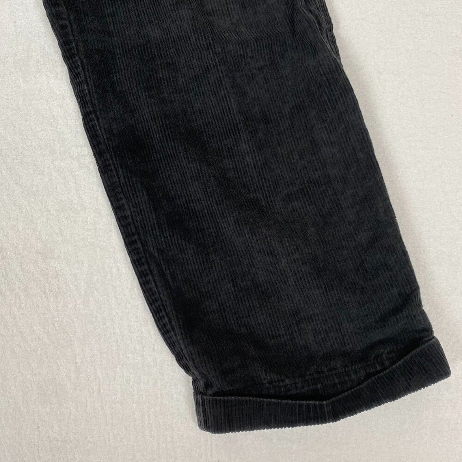 Vintage Y2K Perry Ellis America Black Cotton Corduroy Wide Baggy Leg Pants 34x29