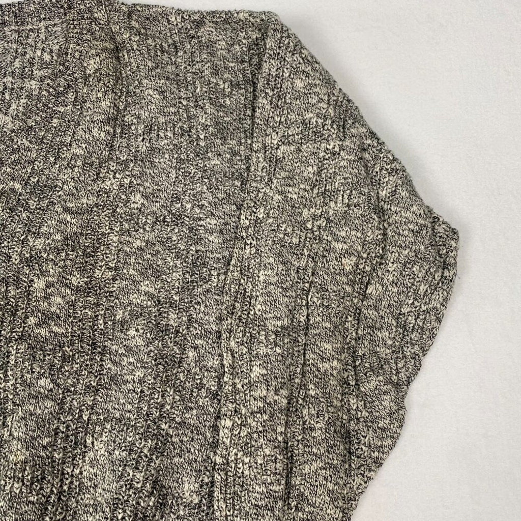 Vintage Damon Made in USA Big Man Grey Soft Heavy Textured Knit V Neck Sweater